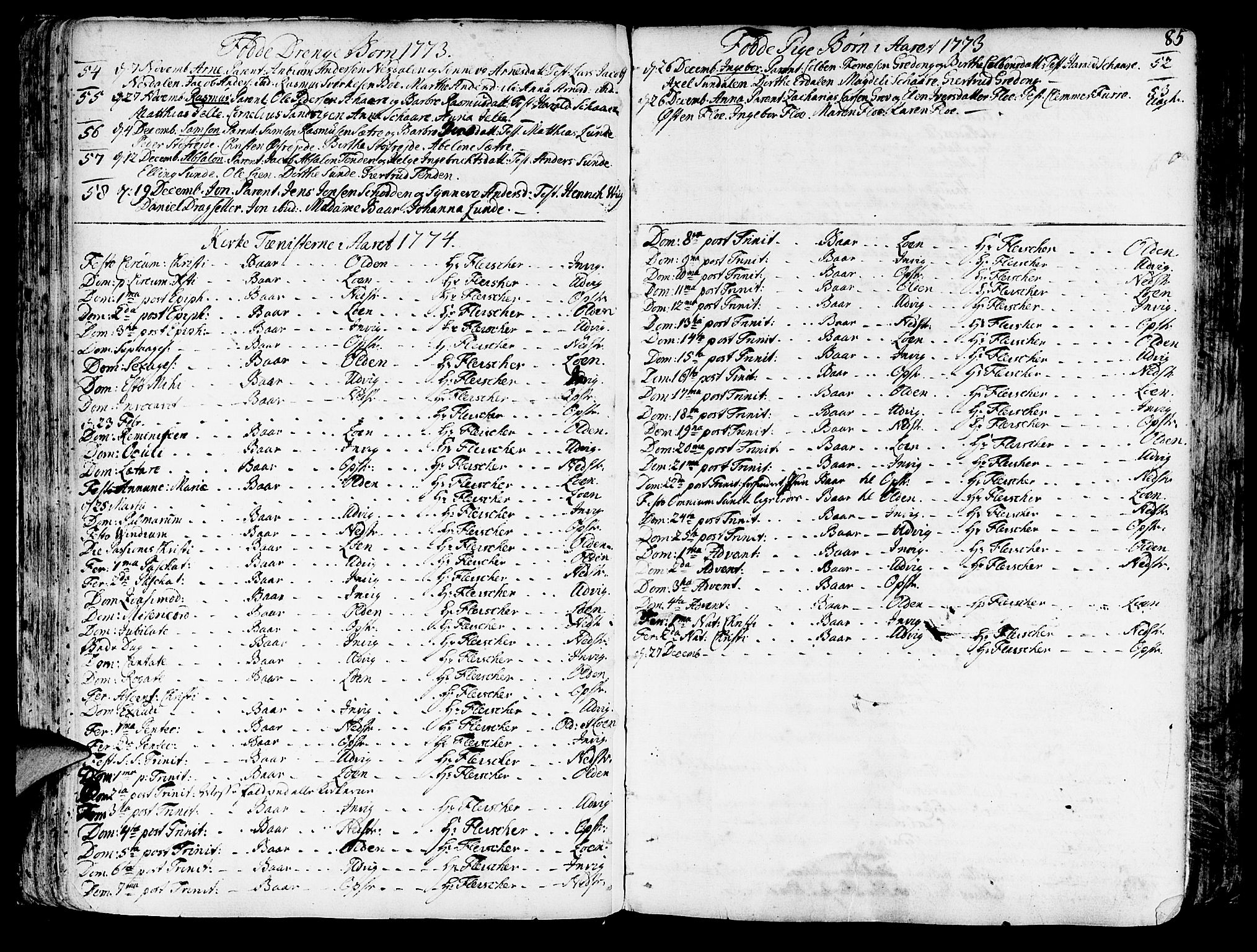 Innvik sokneprestembete, SAB/A-80501: Parish register (official) no. A 1, 1750-1816, p. 85
