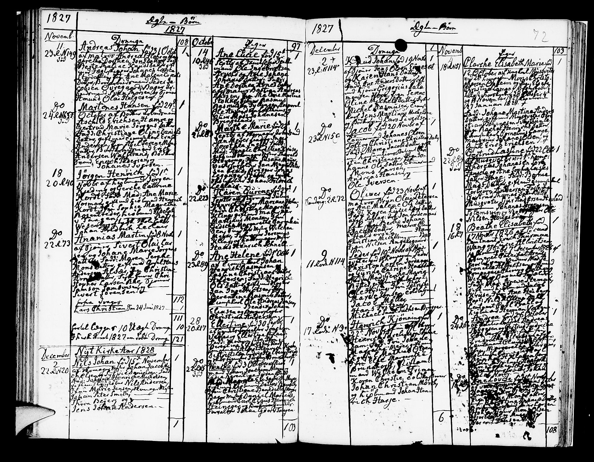 Korskirken sokneprestembete, AV/SAB-A-76101/H/Hab: Parish register (copy) no. A 4, 1820-1832, p. 72