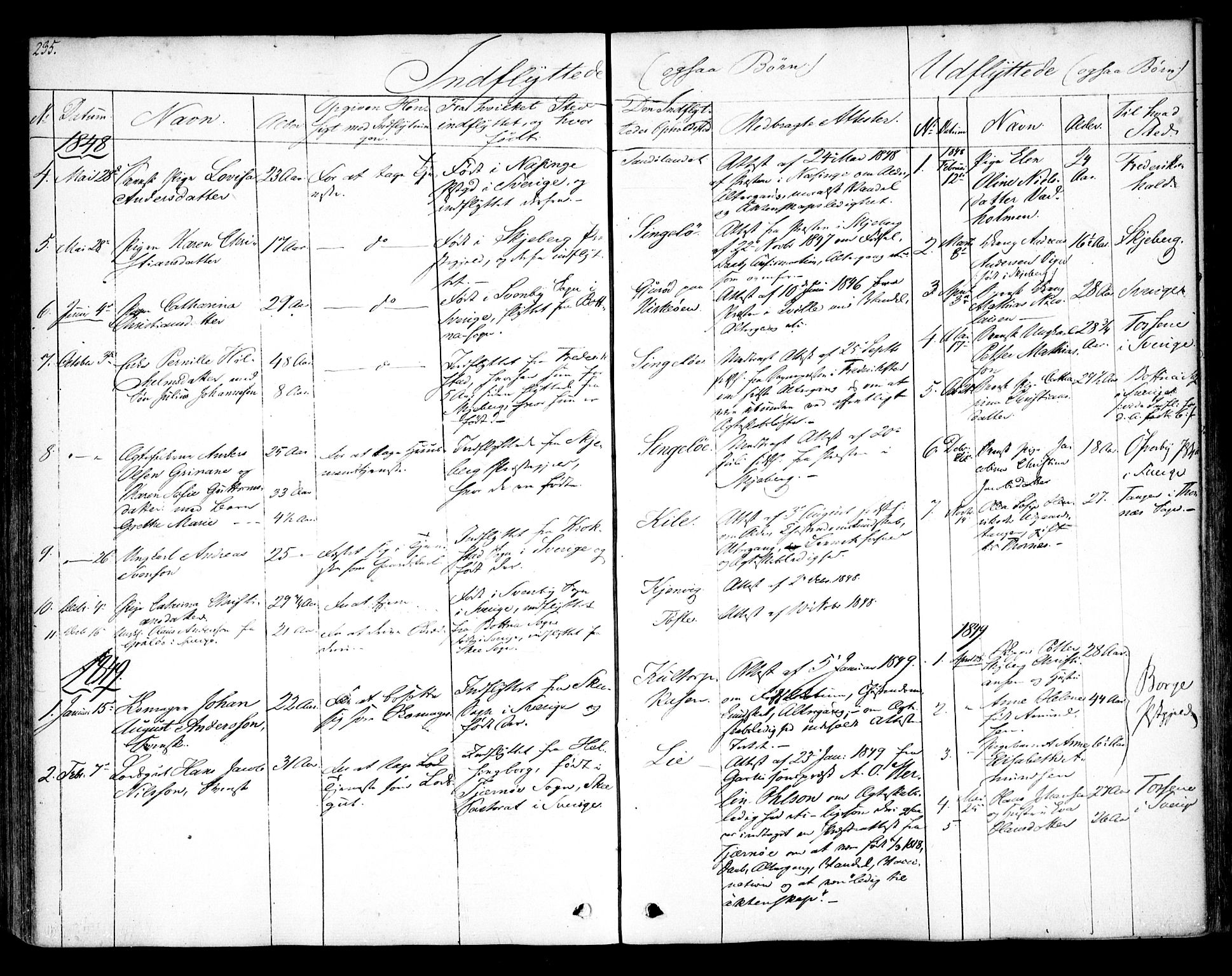 Hvaler prestekontor Kirkebøker, SAO/A-2001/F/Fa/L0006: Parish register (official) no. I 6, 1846-1863, p. 235