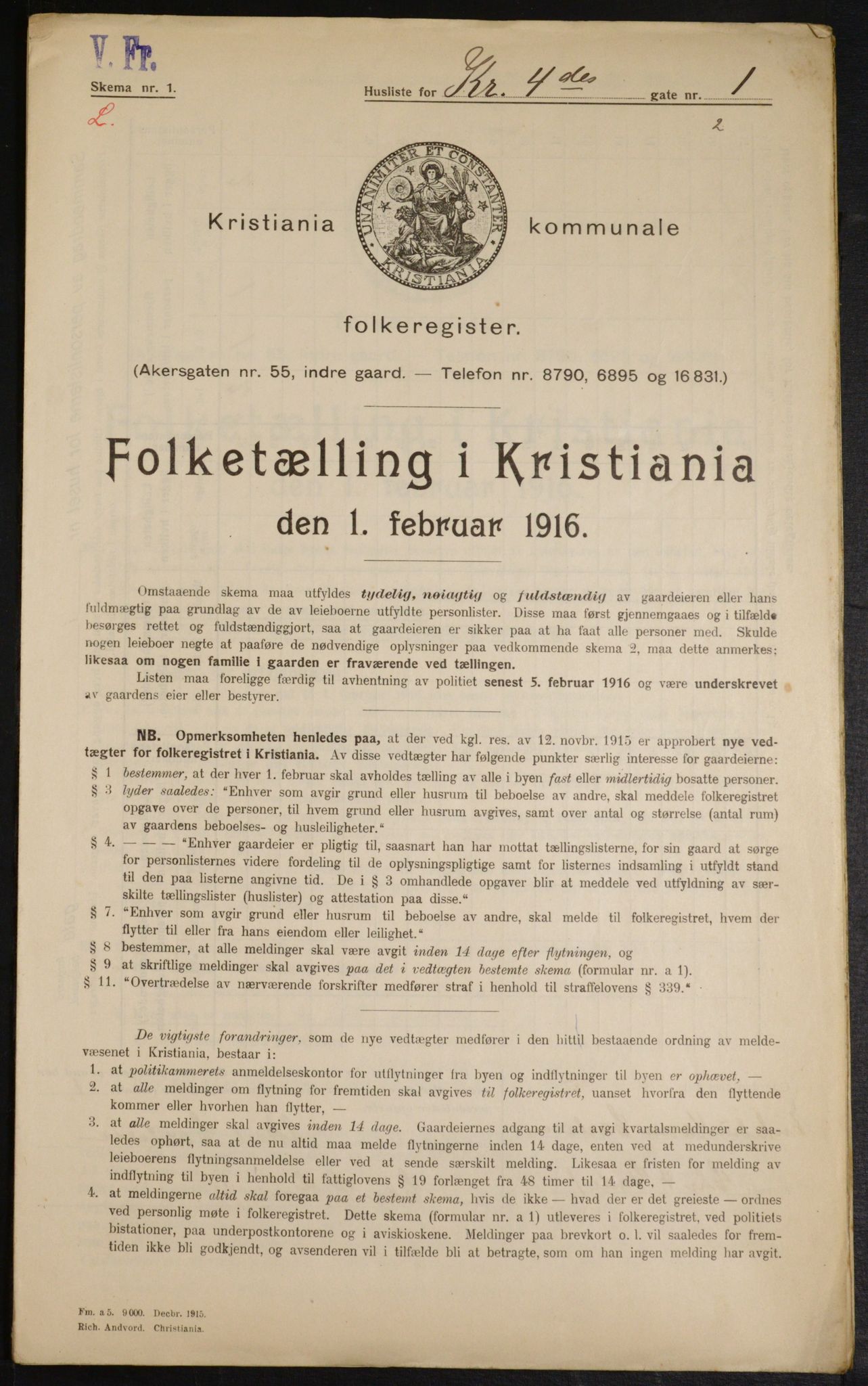 OBA, Municipal Census 1916 for Kristiania, 1916, p. 55281