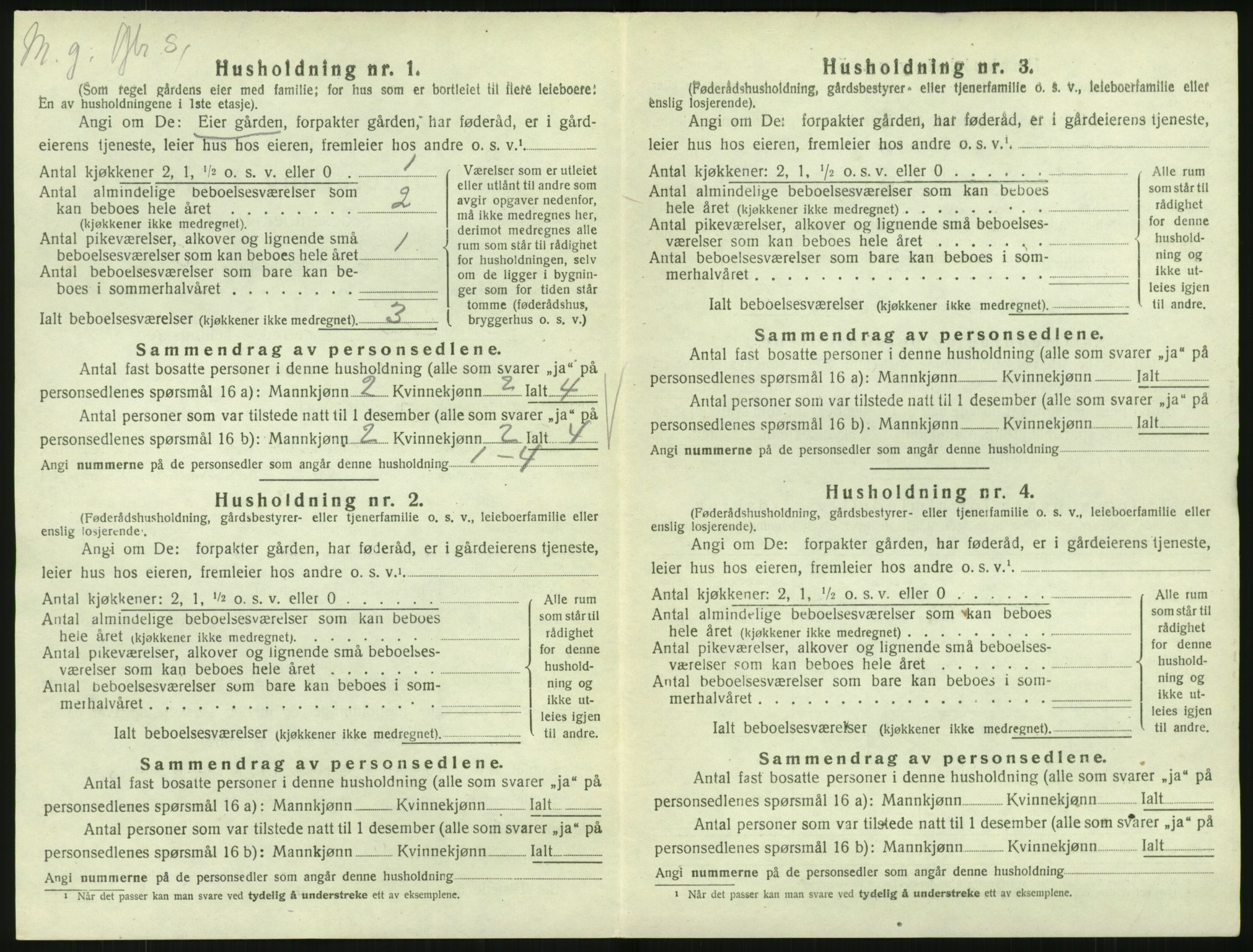 SAK, 1920 census for Herad, 1920, p. 27