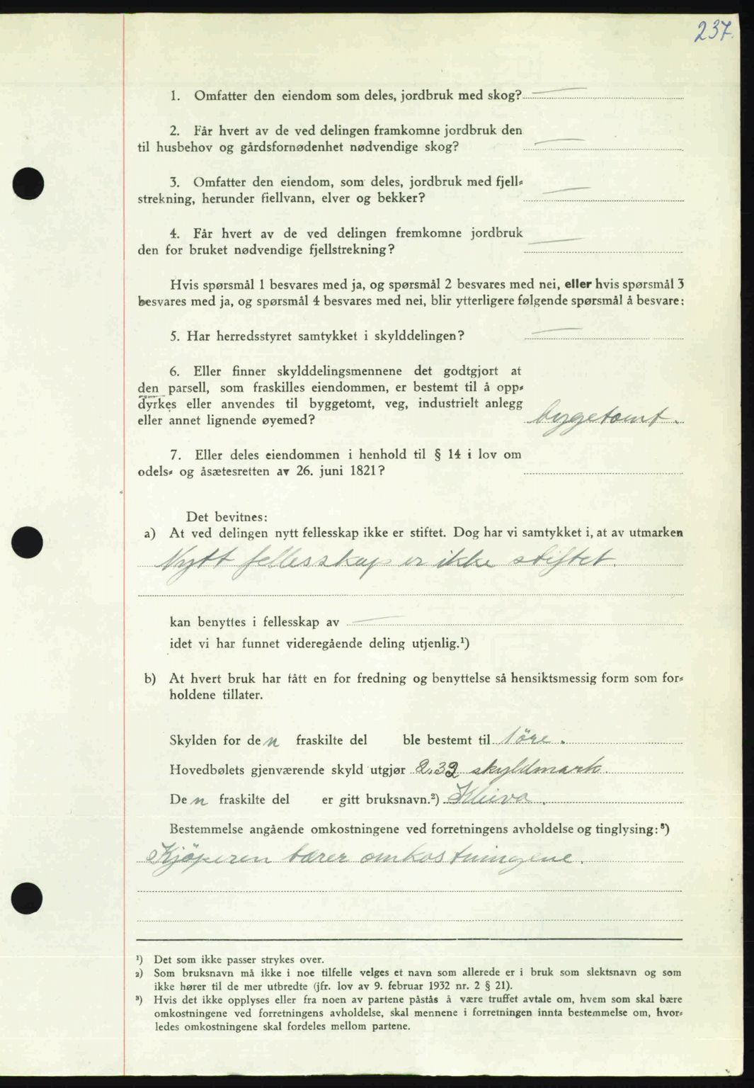 Nordmøre sorenskriveri, AV/SAT-A-4132/1/2/2Ca: Mortgage book no. A106, 1947-1947, Diary no: : 2226/1947