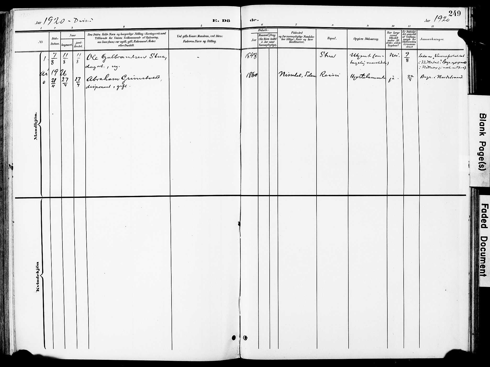 Nittedal prestekontor Kirkebøker, SAO/A-10365a/F/Fa/L0008: Parish register (official) no. I 8, 1902-1926, p. 249