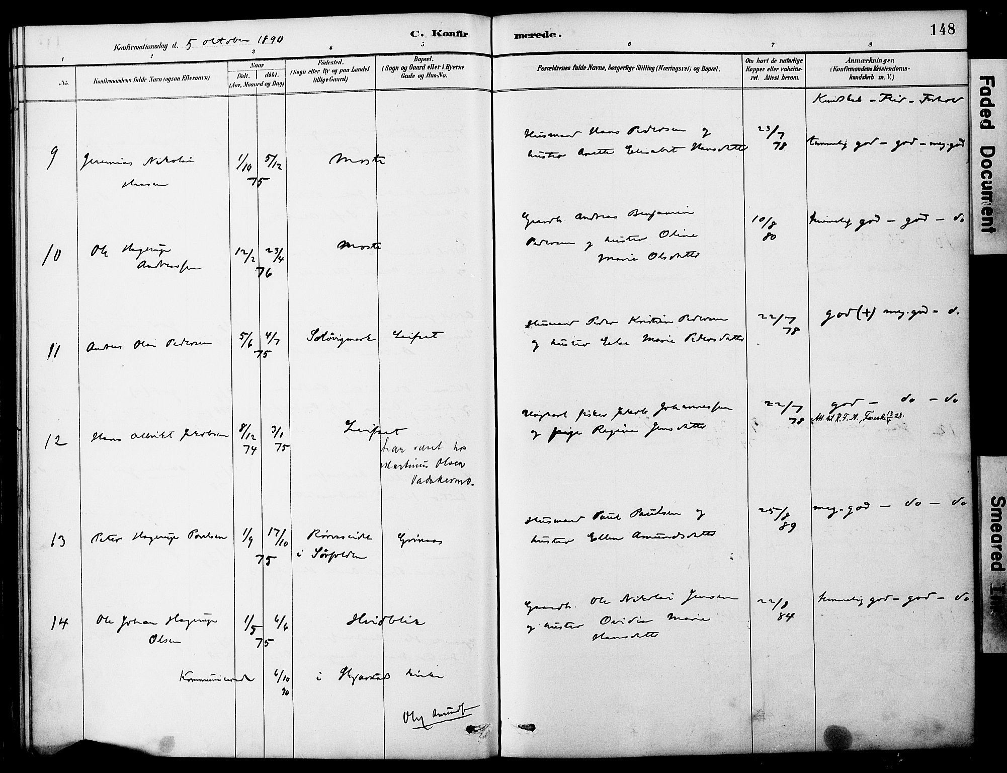 Ministerialprotokoller, klokkerbøker og fødselsregistre - Nordland, AV/SAT-A-1459/849/L0690: Parish register (official) no. 849A02, 1890-1897, p. 148