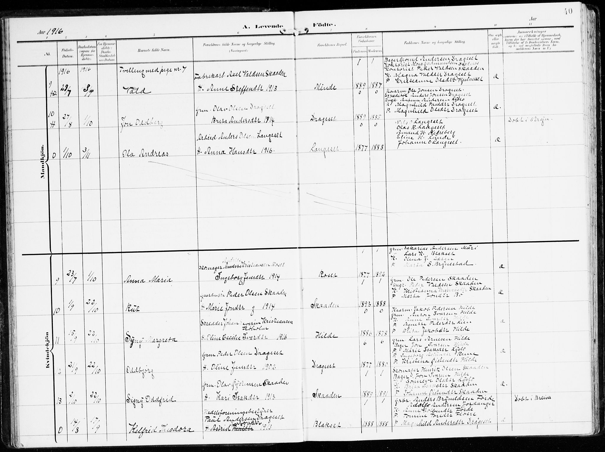 Innvik sokneprestembete, AV/SAB-A-80501: Parish register (official) no. B 2, 1903-1929, p. 40