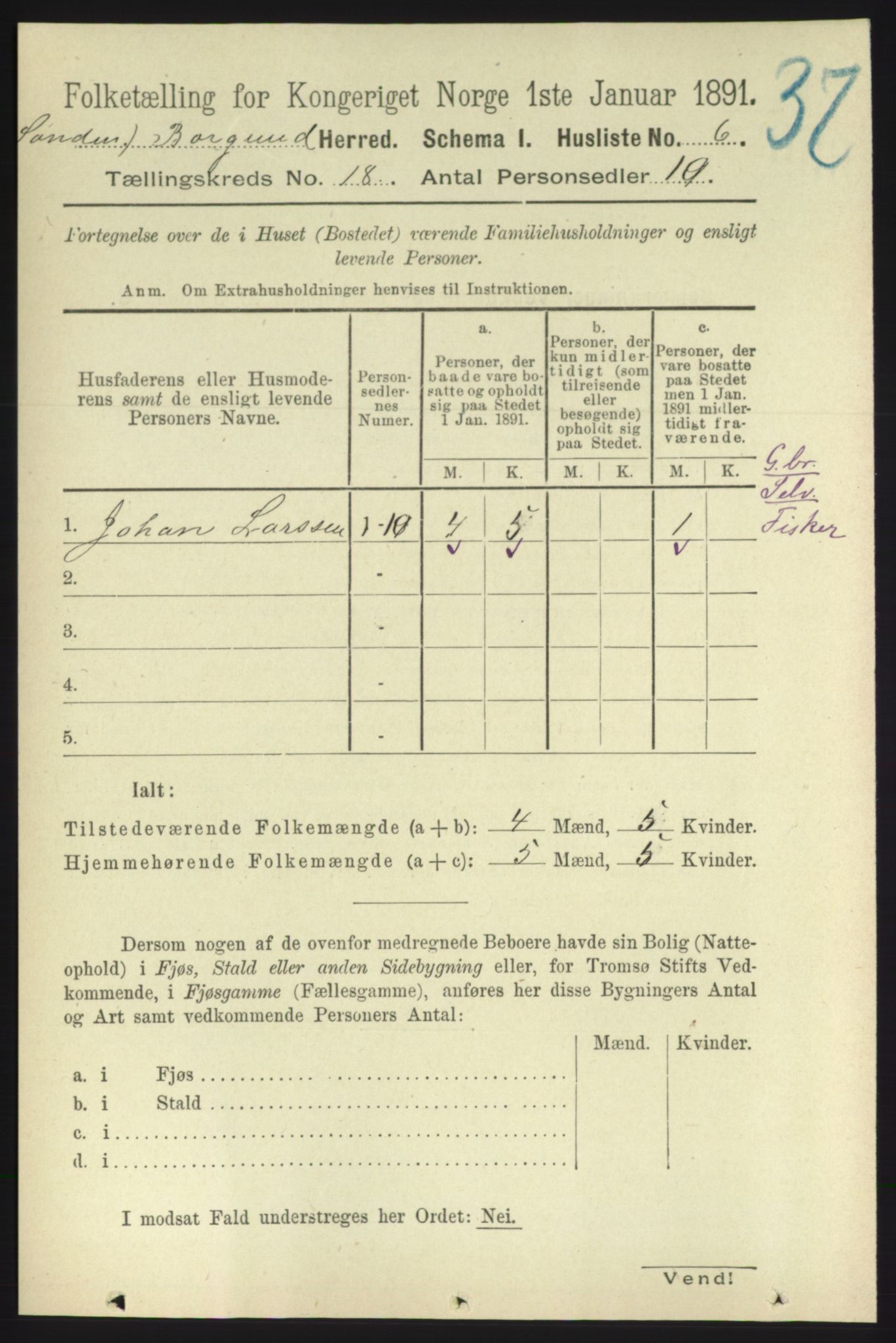 RA, 1891 census for 1531 Borgund, 1891, p. 5420
