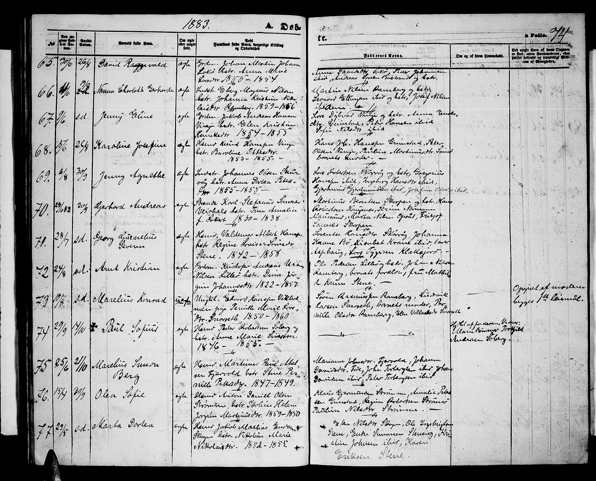 Ministerialprotokoller, klokkerbøker og fødselsregistre - Nordland, AV/SAT-A-1459/891/L1314: Parish register (copy) no. 891C03, 1870-1885, p. 74