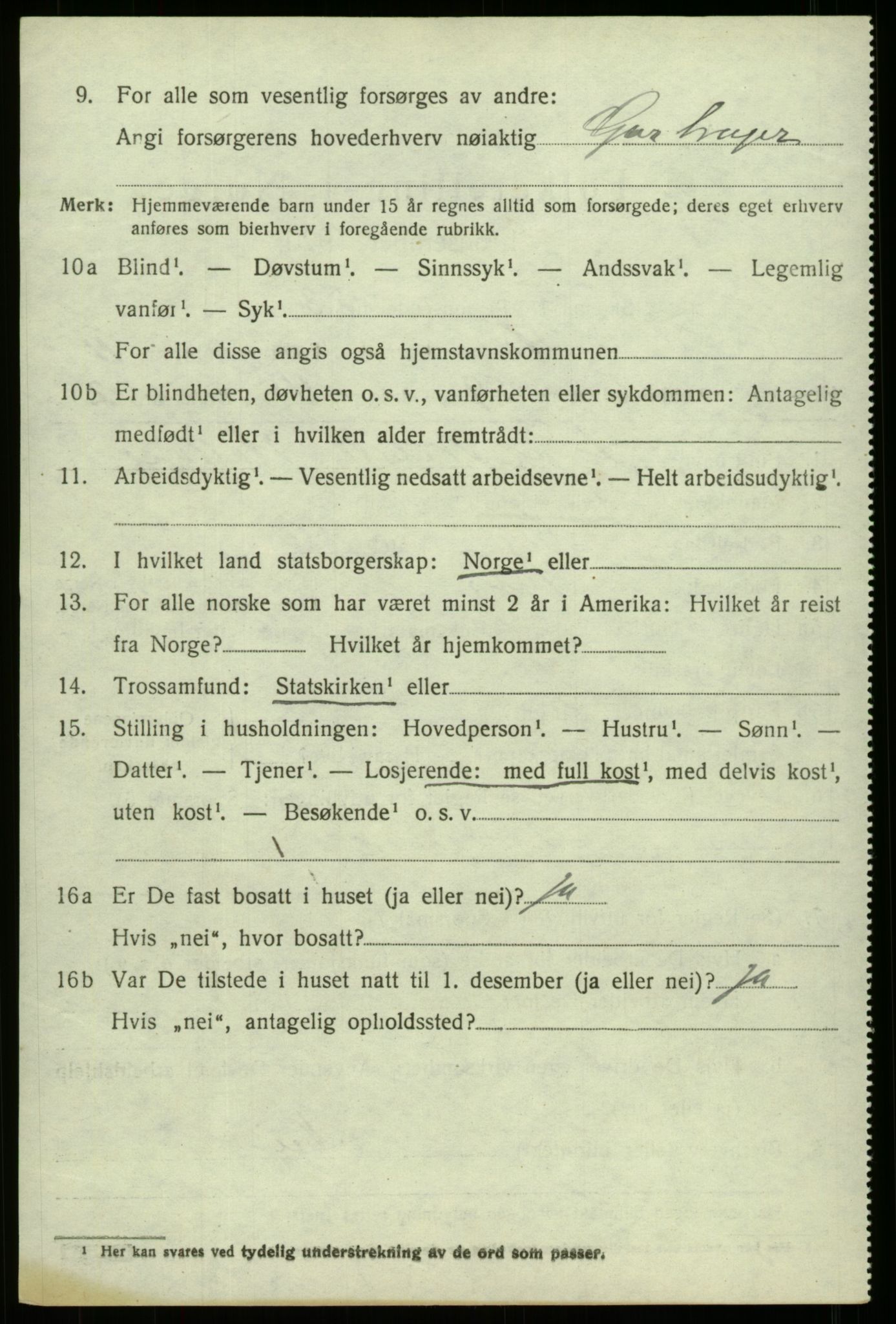 SAB, 1920 census for Haus, 1920, p. 7422