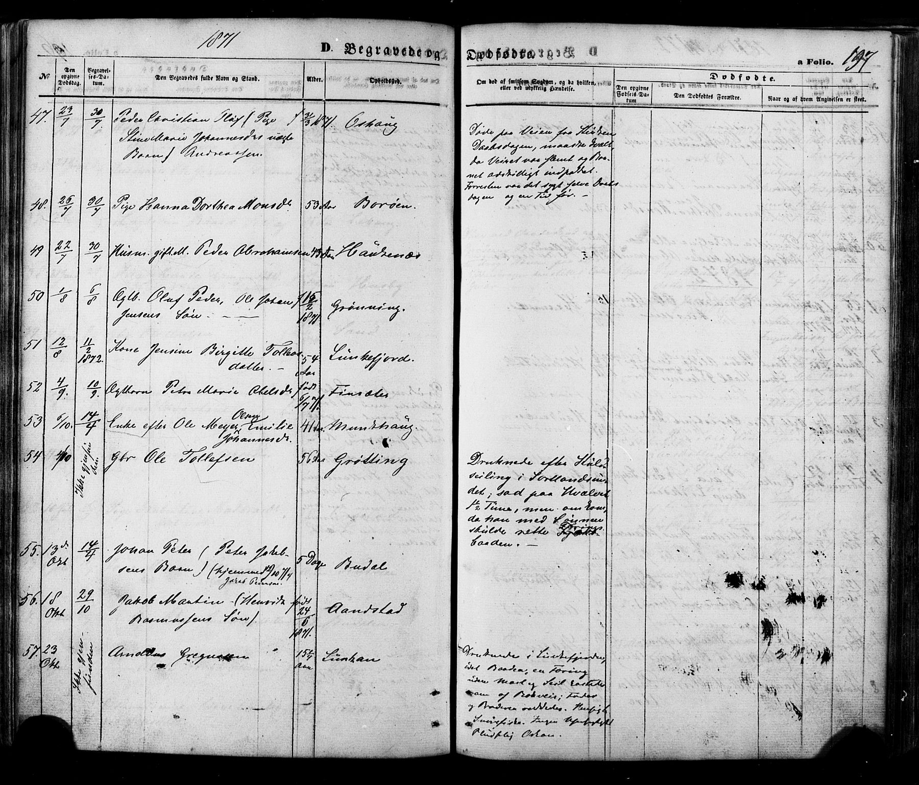 Ministerialprotokoller, klokkerbøker og fødselsregistre - Nordland, AV/SAT-A-1459/888/L1242: Parish register (official) no. 888A08, 1870-1875, p. 197