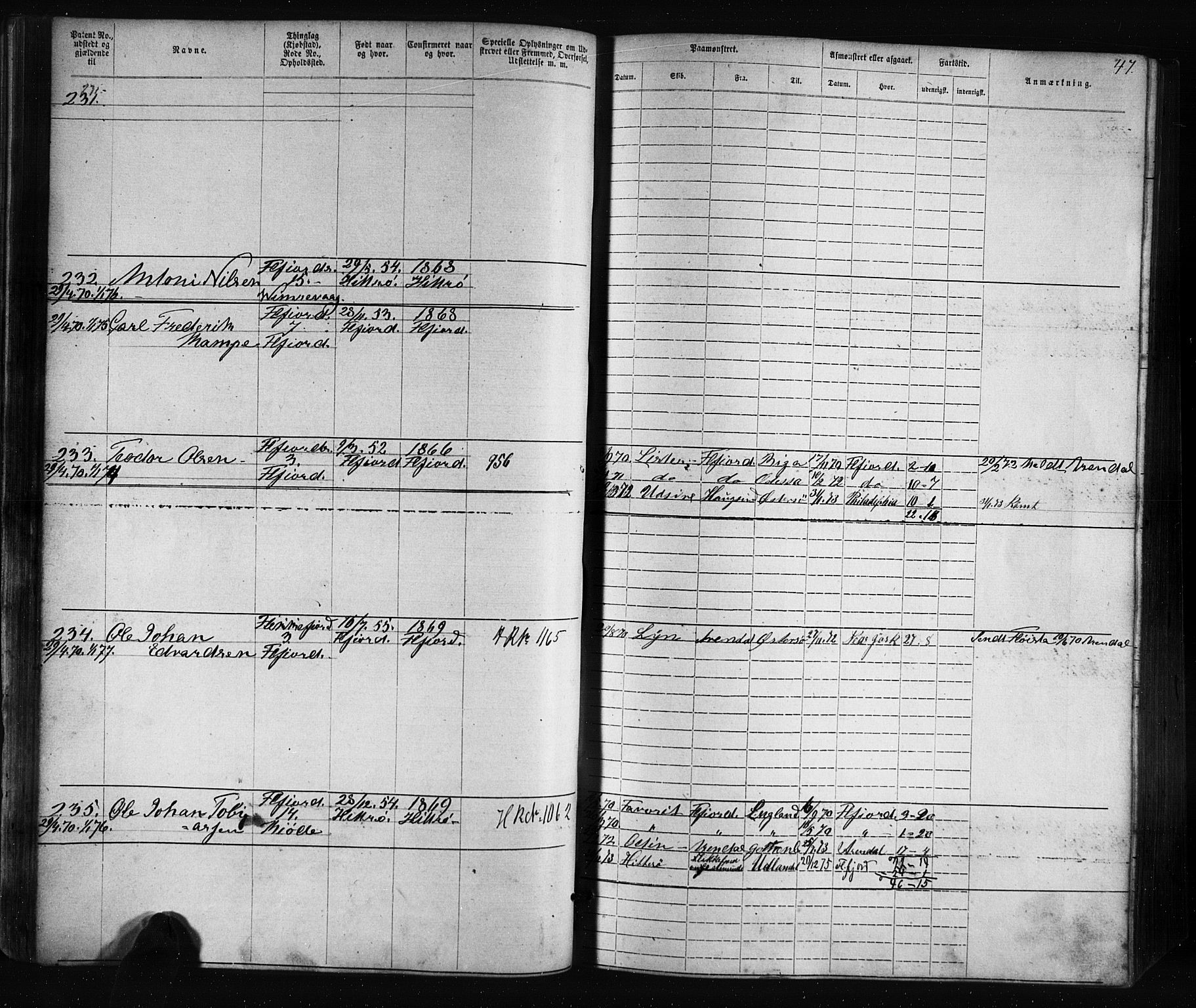 Flekkefjord mønstringskrets, AV/SAK-2031-0018/F/Fa/L0005: Annotasjonsrulle nr 1-1915 med register, Æ-2, 1868-1896, p. 67