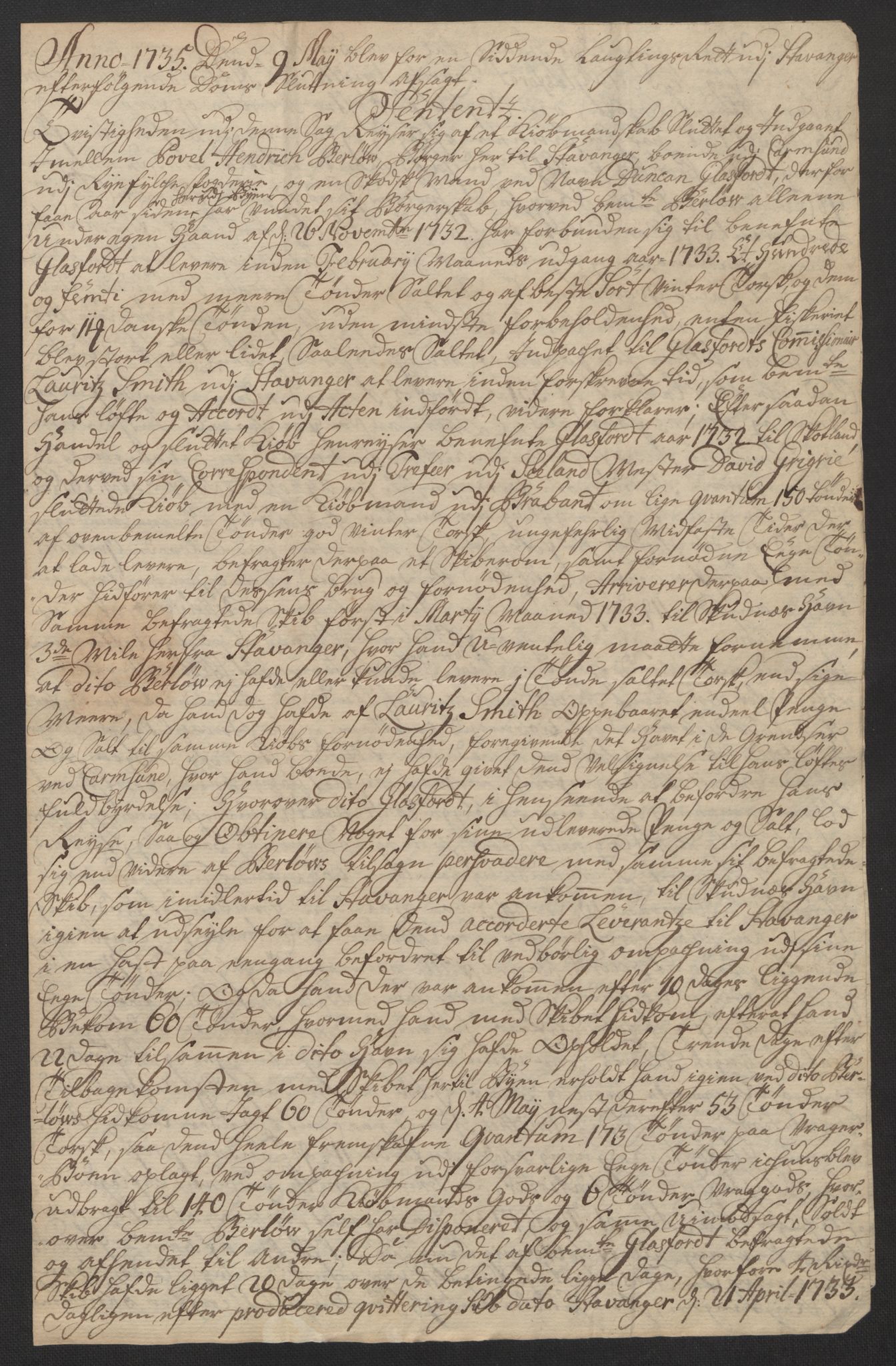 Stattholderembetet 1572-1771, AV/RA-EA-2870/Ef/L0108: Brev fra embetsmenn og andre, 1735-1736, p. 50