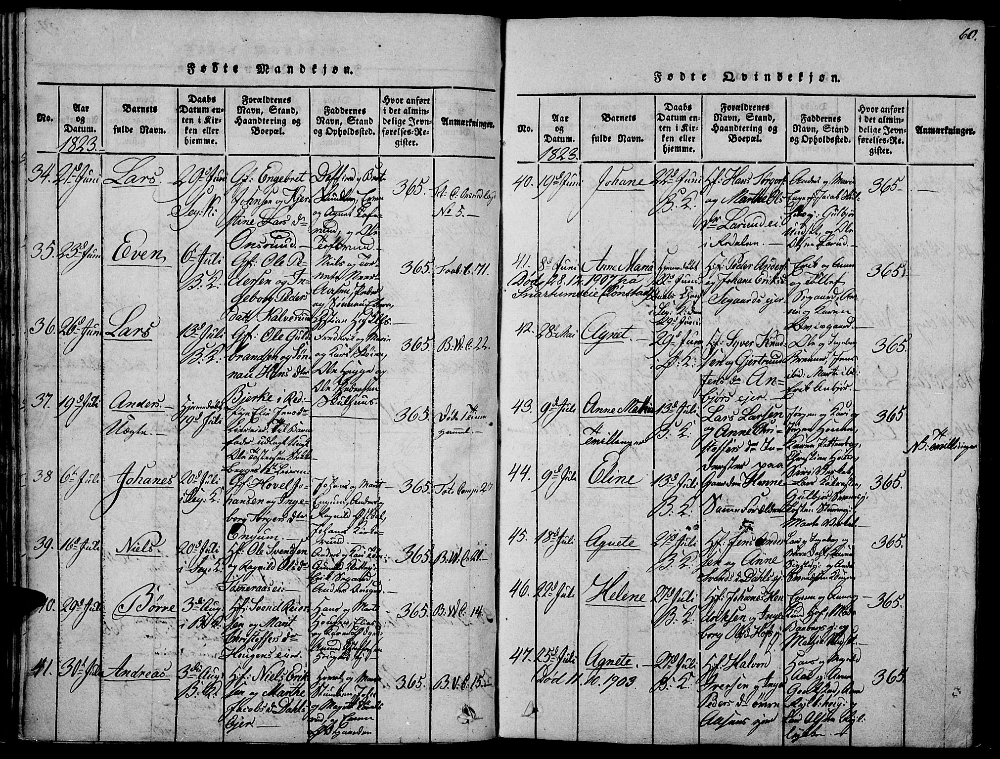 Biri prestekontor, AV/SAH-PREST-096/H/Ha/Haa/L0003: Parish register (official) no. 3, 1814-1828, p. 60