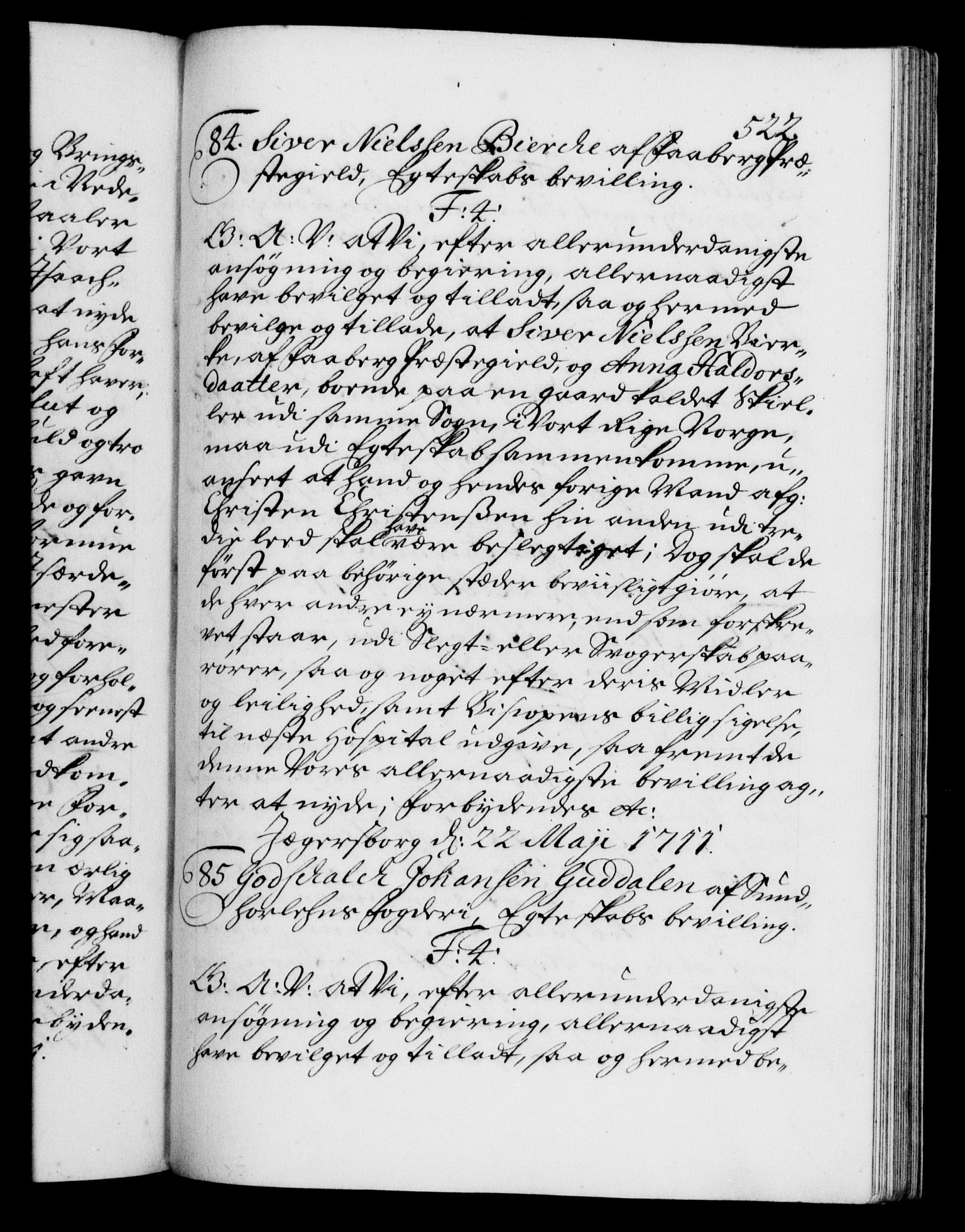 Danske Kanselli 1572-1799, AV/RA-EA-3023/F/Fc/Fca/Fcaa/L0020: Norske registre, 1708-1711, p. 522a