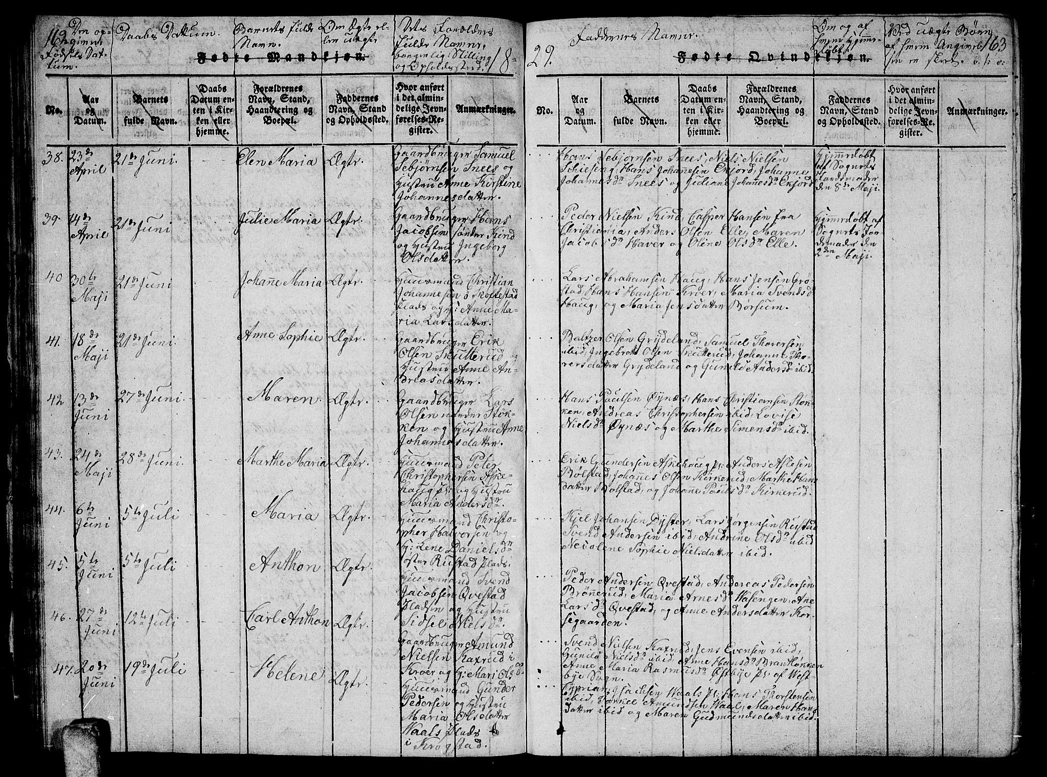 Ås prestekontor Kirkebøker, AV/SAO-A-10894/G/Ga/L0002: Parish register (copy) no. I 2, 1820-1836, p. 162-163