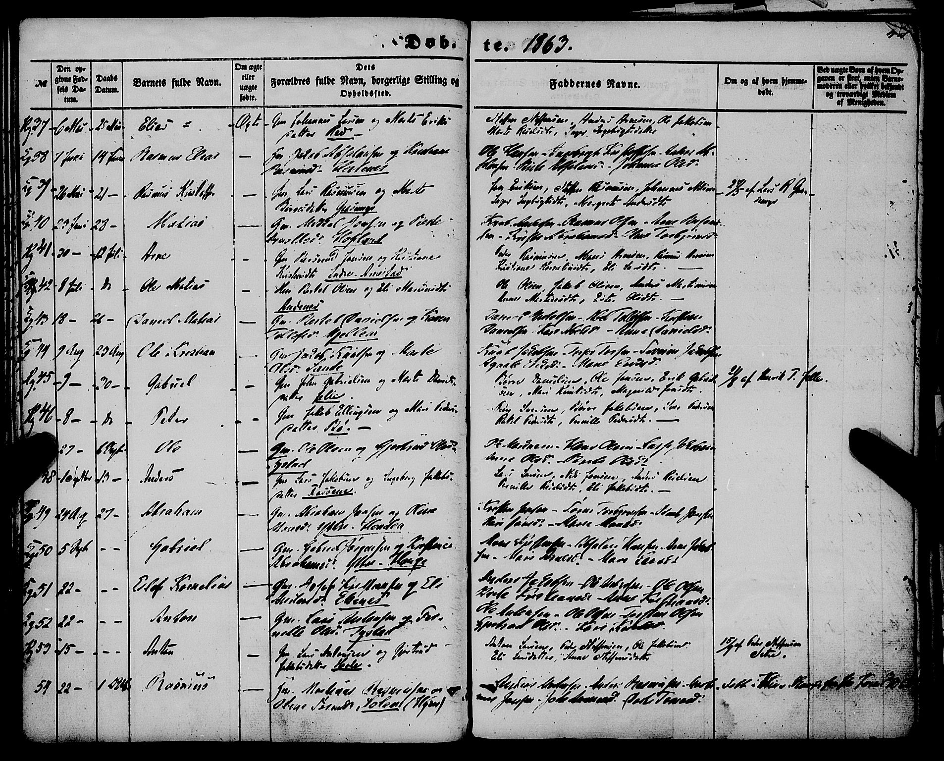 Gloppen sokneprestembete, AV/SAB-A-80101/H/Haa/Haaa/L0009: Parish register (official) no. A 9, 1855-1870, p. 42