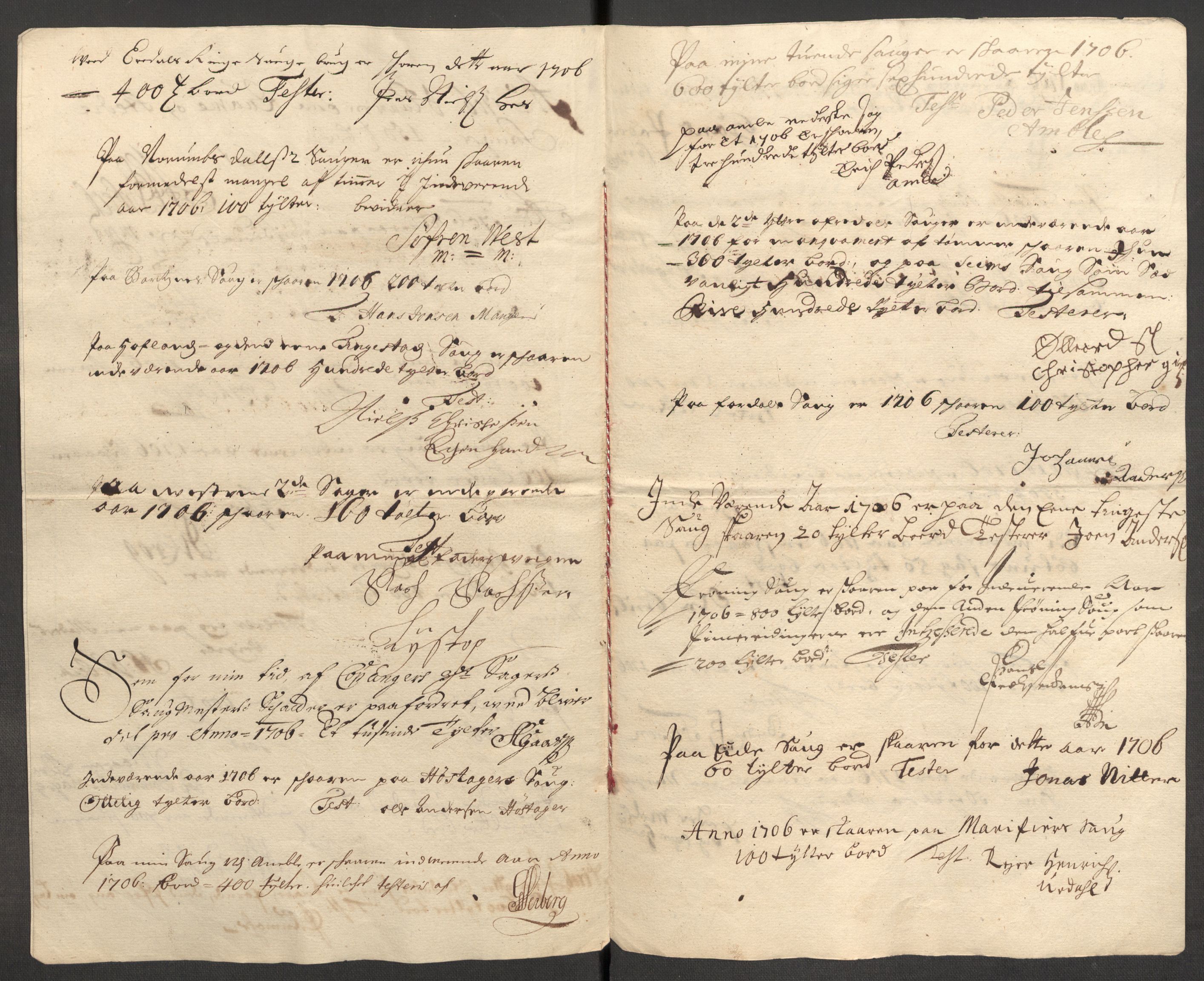 Rentekammeret inntil 1814, Reviderte regnskaper, Fogderegnskap, RA/EA-4092/R52/L3314: Fogderegnskap Sogn, 1705-1707, p. 353