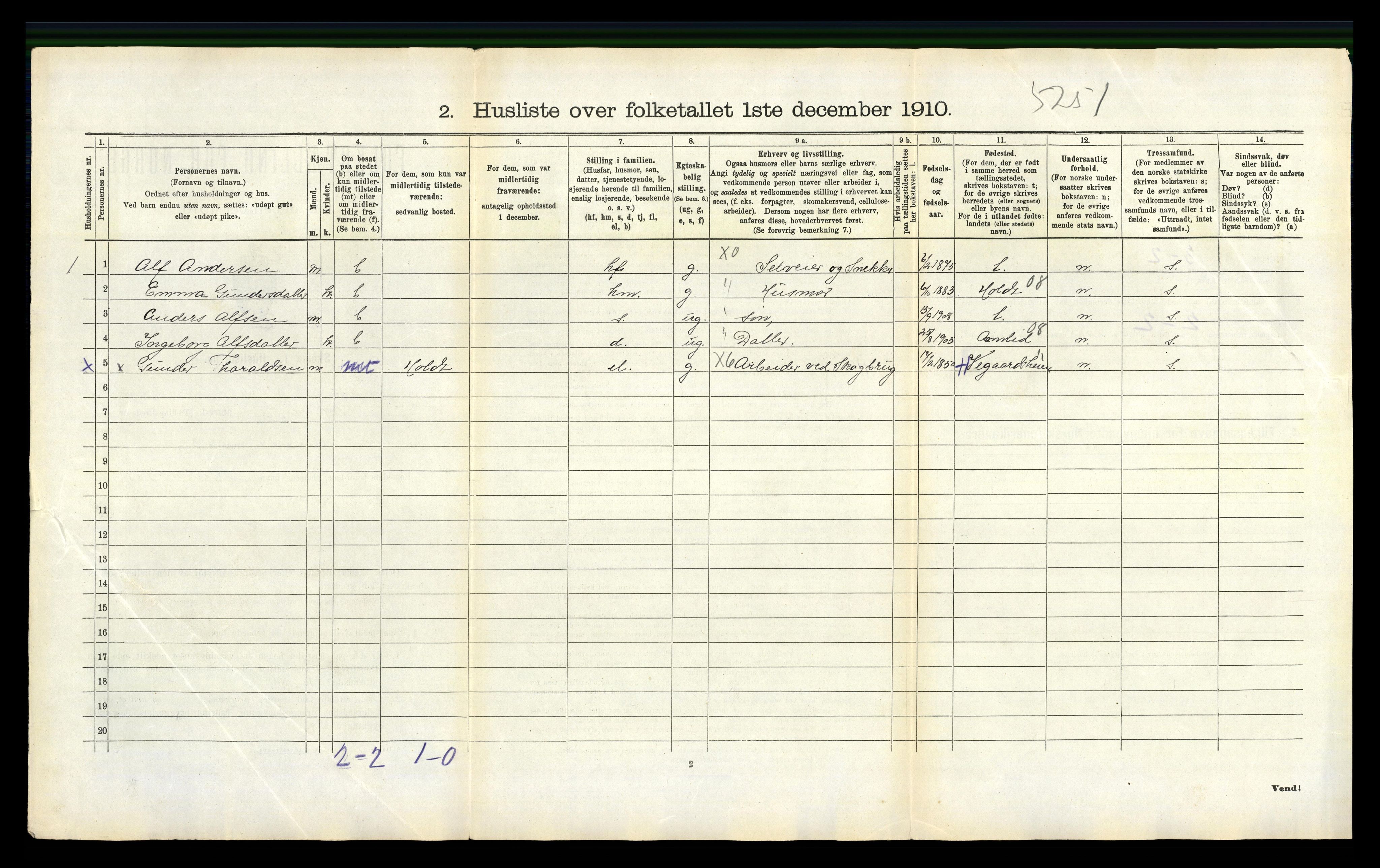 RA, 1910 census for Froland, 1910, p. 411