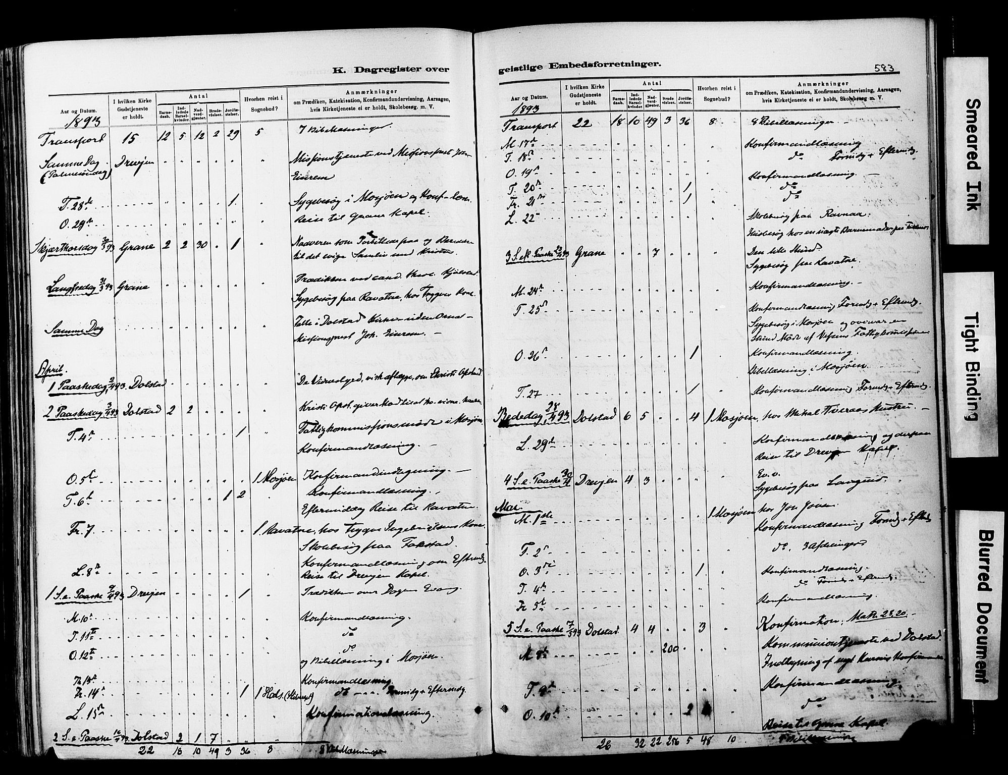 Ministerialprotokoller, klokkerbøker og fødselsregistre - Nordland, AV/SAT-A-1459/820/L0295: Parish register (official) no. 820A16, 1880-1896, p. 583