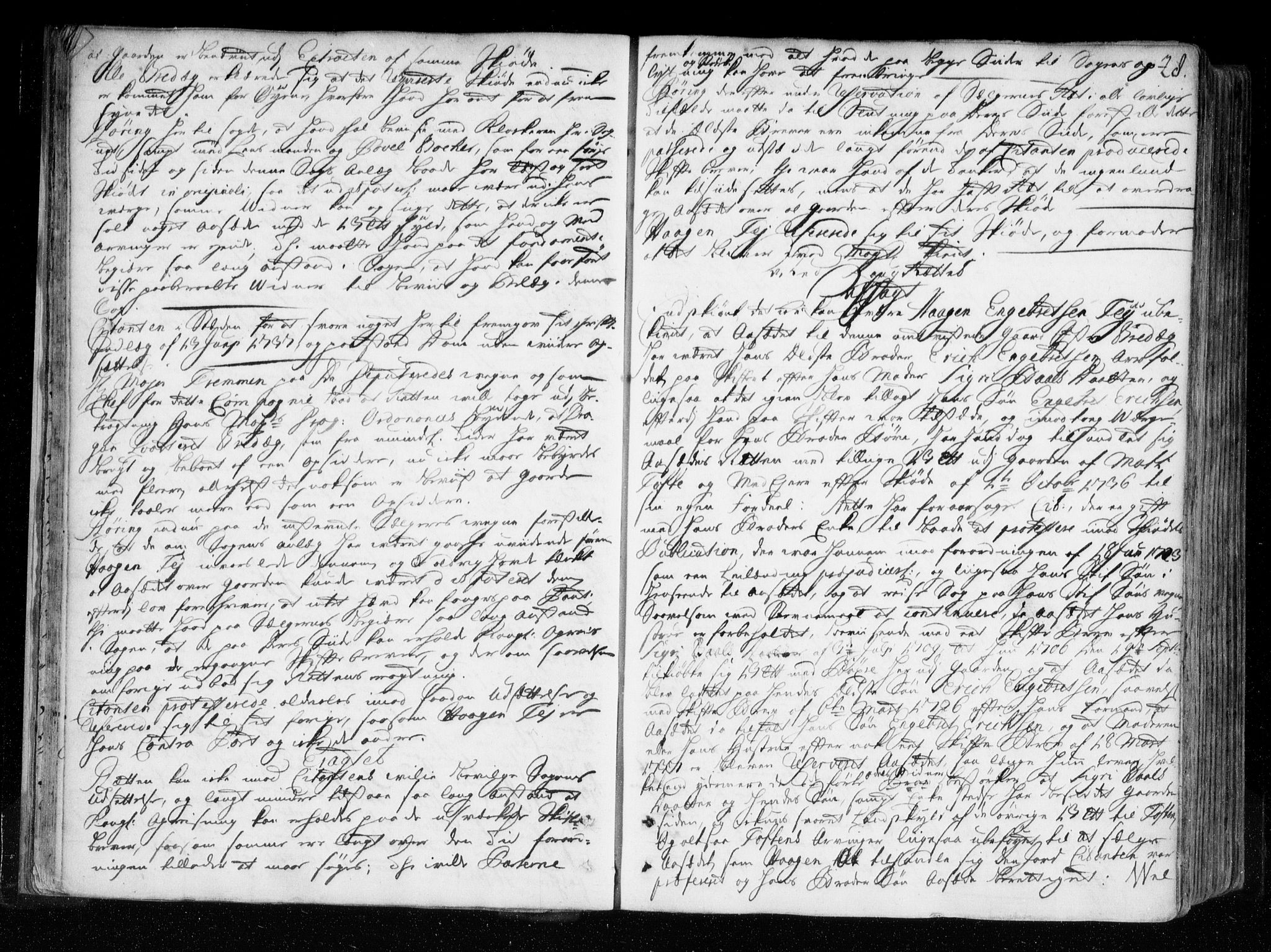 Heggen og Frøland sorenskriveri I, AV/SAO-A-11556/F/Fb/L0043: Tingbok, 1737-1743, p. 27b-28a
