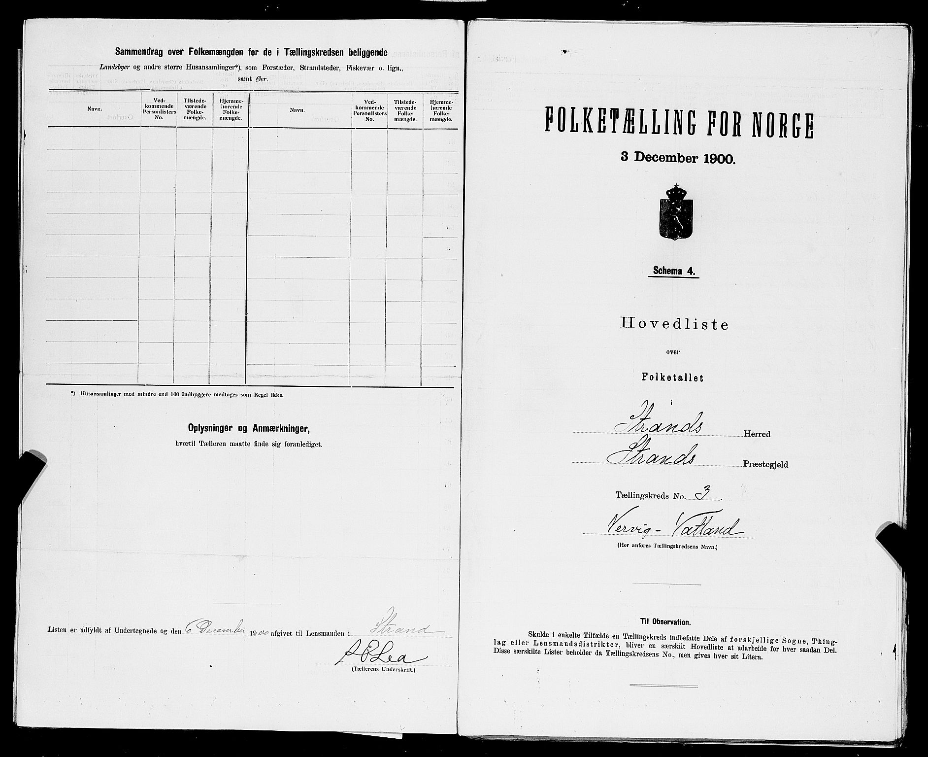 SAST, 1900 census for Strand, 1900, p. 31