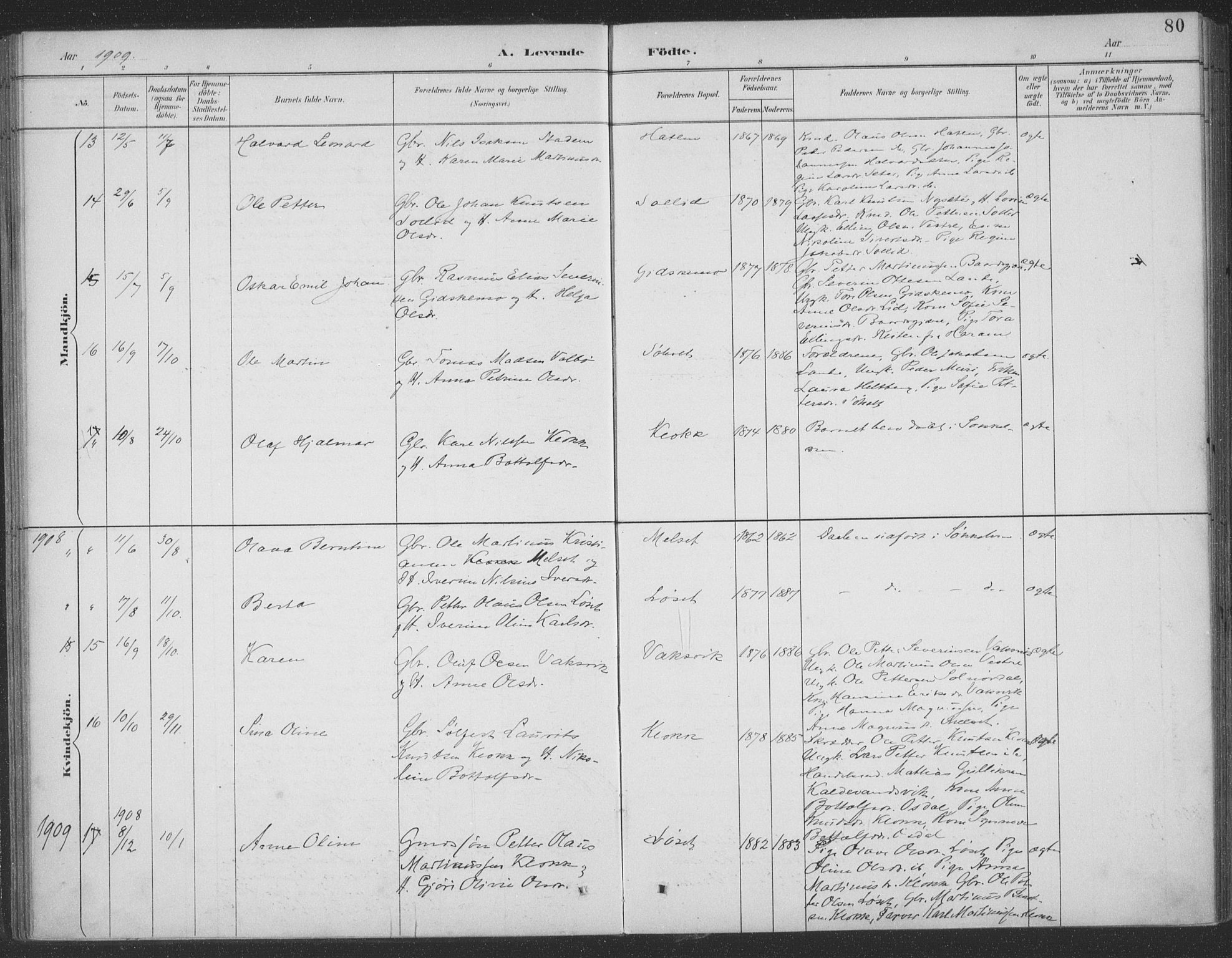 Ministerialprotokoller, klokkerbøker og fødselsregistre - Møre og Romsdal, AV/SAT-A-1454/522/L0316: Parish register (official) no. 522A11, 1890-1911, p. 80