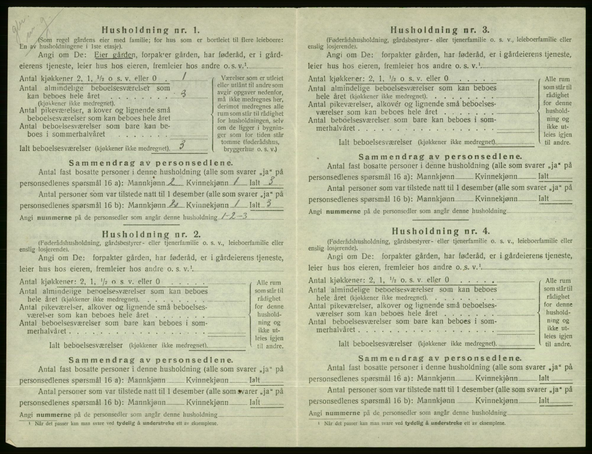 SAB, 1920 census for Voss, 1920, p. 2496