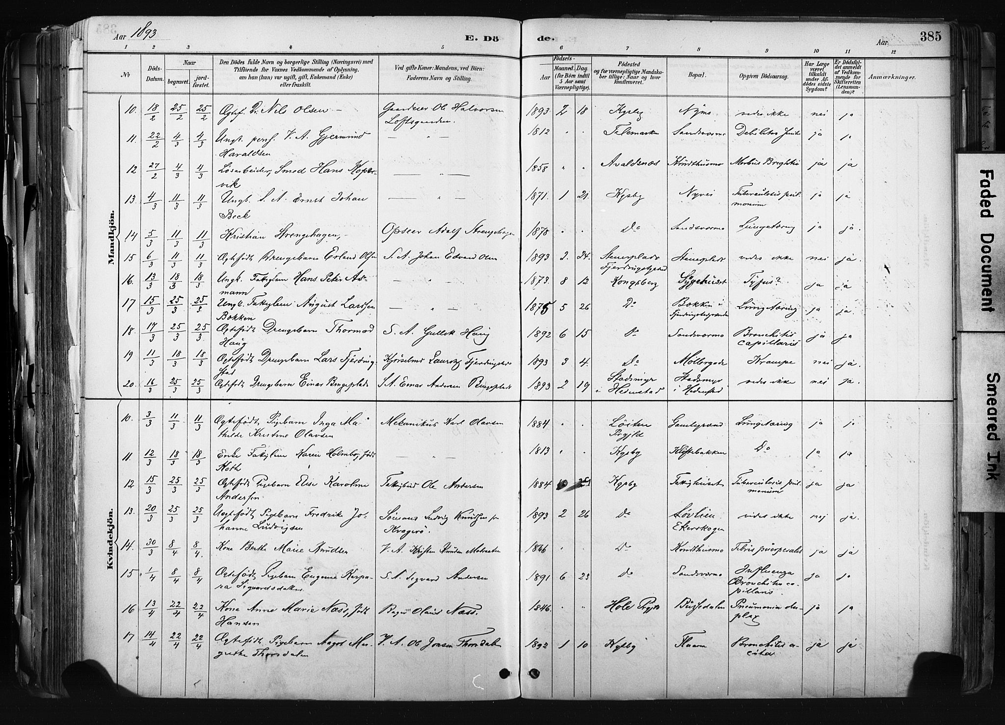 Kongsberg kirkebøker, AV/SAKO-A-22/F/Fb/L0002: Parish register (official) no. II 2, 1886-1896, p. 385