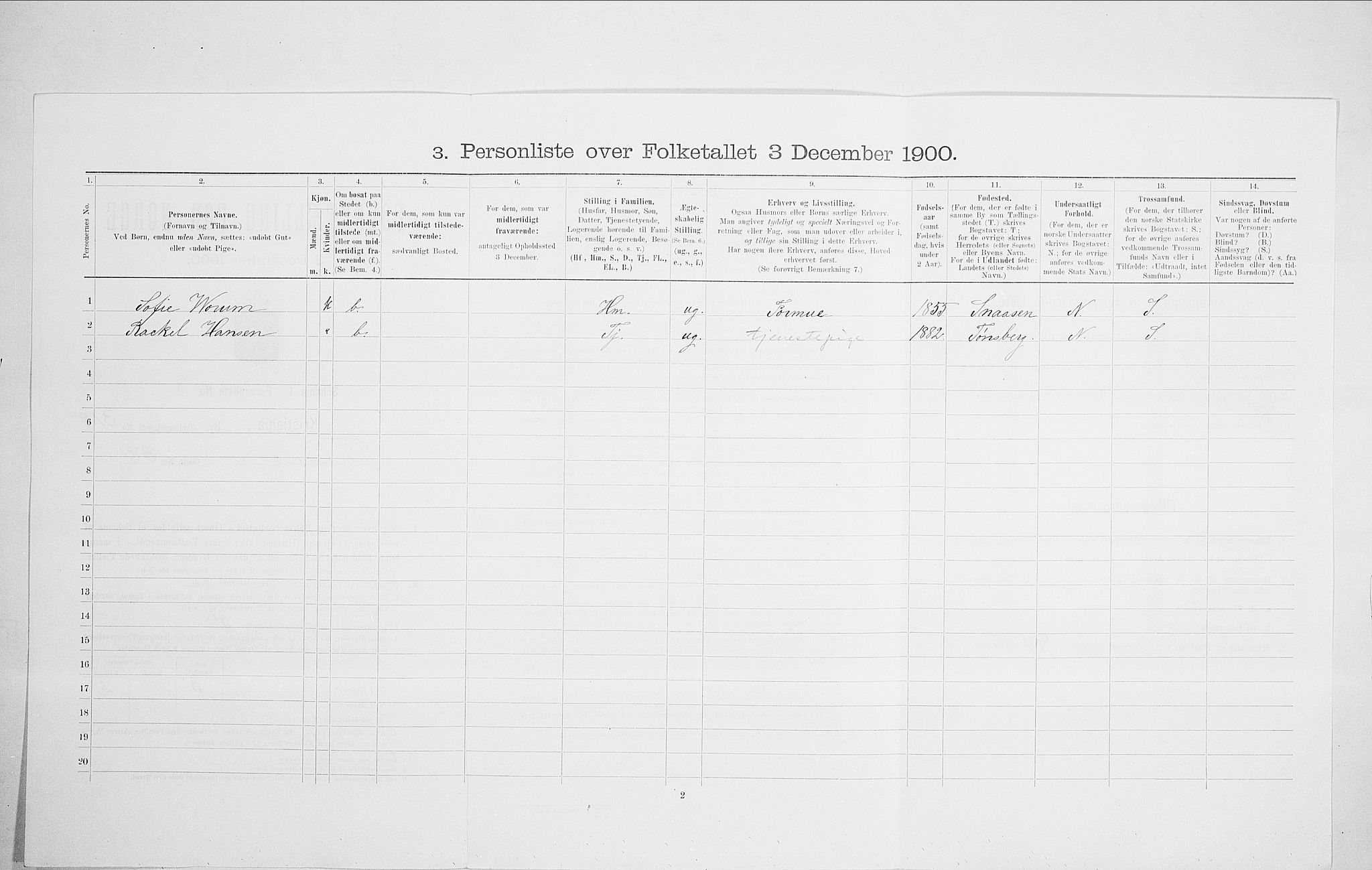 SAO, 1900 census for Kristiania, 1900, p. 97216