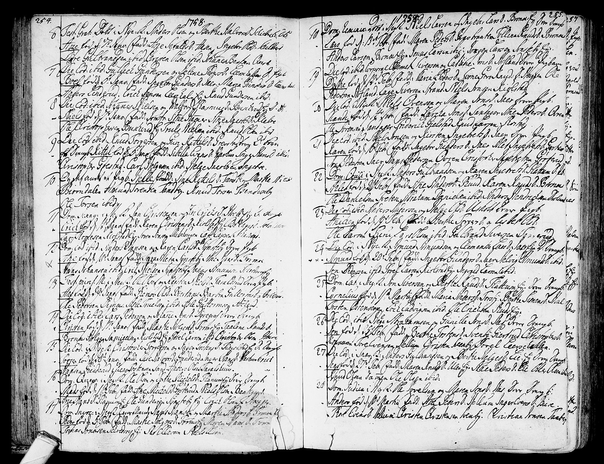 Modum kirkebøker, AV/SAKO-A-234/F/Fa/L0002: Parish register (official) no. 2, 1741-1782, p. 254-255