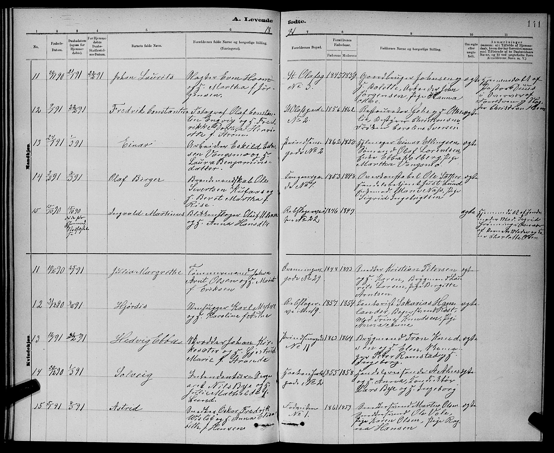 Ministerialprotokoller, klokkerbøker og fødselsregistre - Sør-Trøndelag, AV/SAT-A-1456/601/L0092: Parish register (copy) no. 601C10, 1884-1897, p. 141