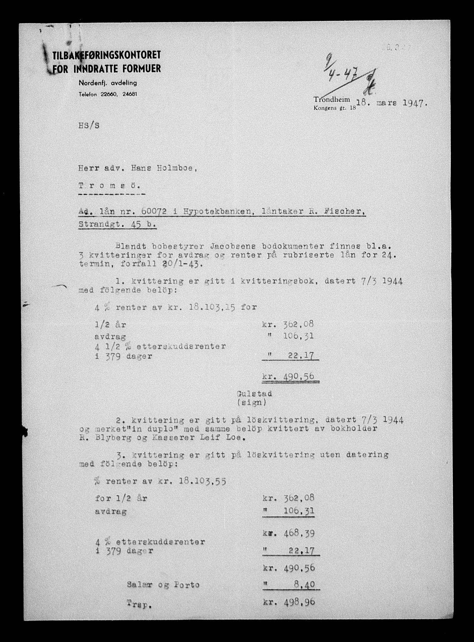 Justisdepartementet, Tilbakeføringskontoret for inndratte formuer, AV/RA-S-1564/H/Hc/Hcb/L0912: --, 1945-1947, p. 879