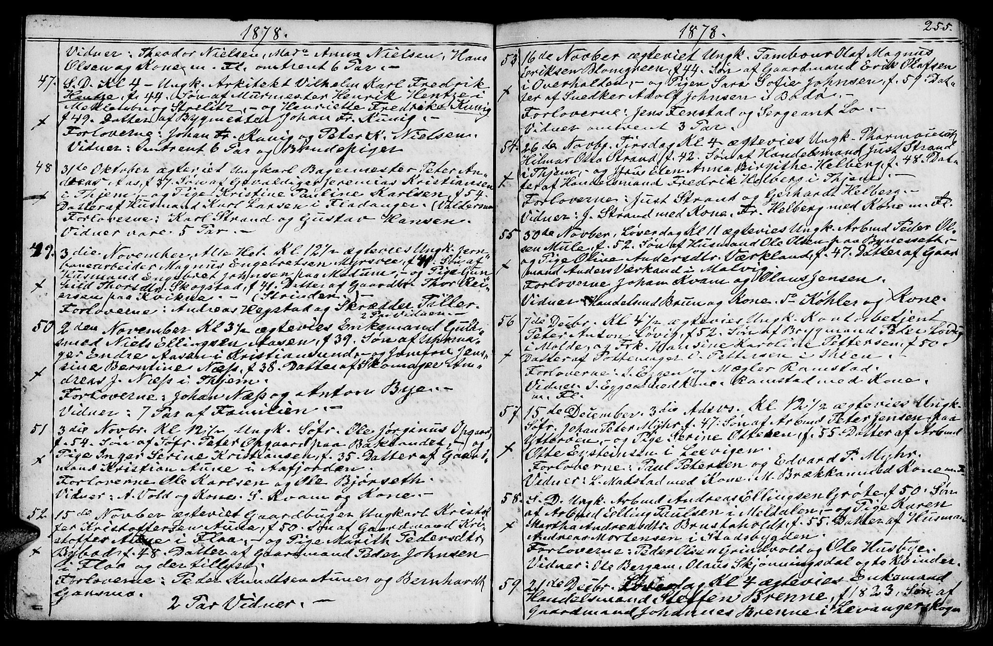 Ministerialprotokoller, klokkerbøker og fødselsregistre - Sør-Trøndelag, SAT/A-1456/602/L0142: Parish register (copy) no. 602C10, 1872-1894, p. 255