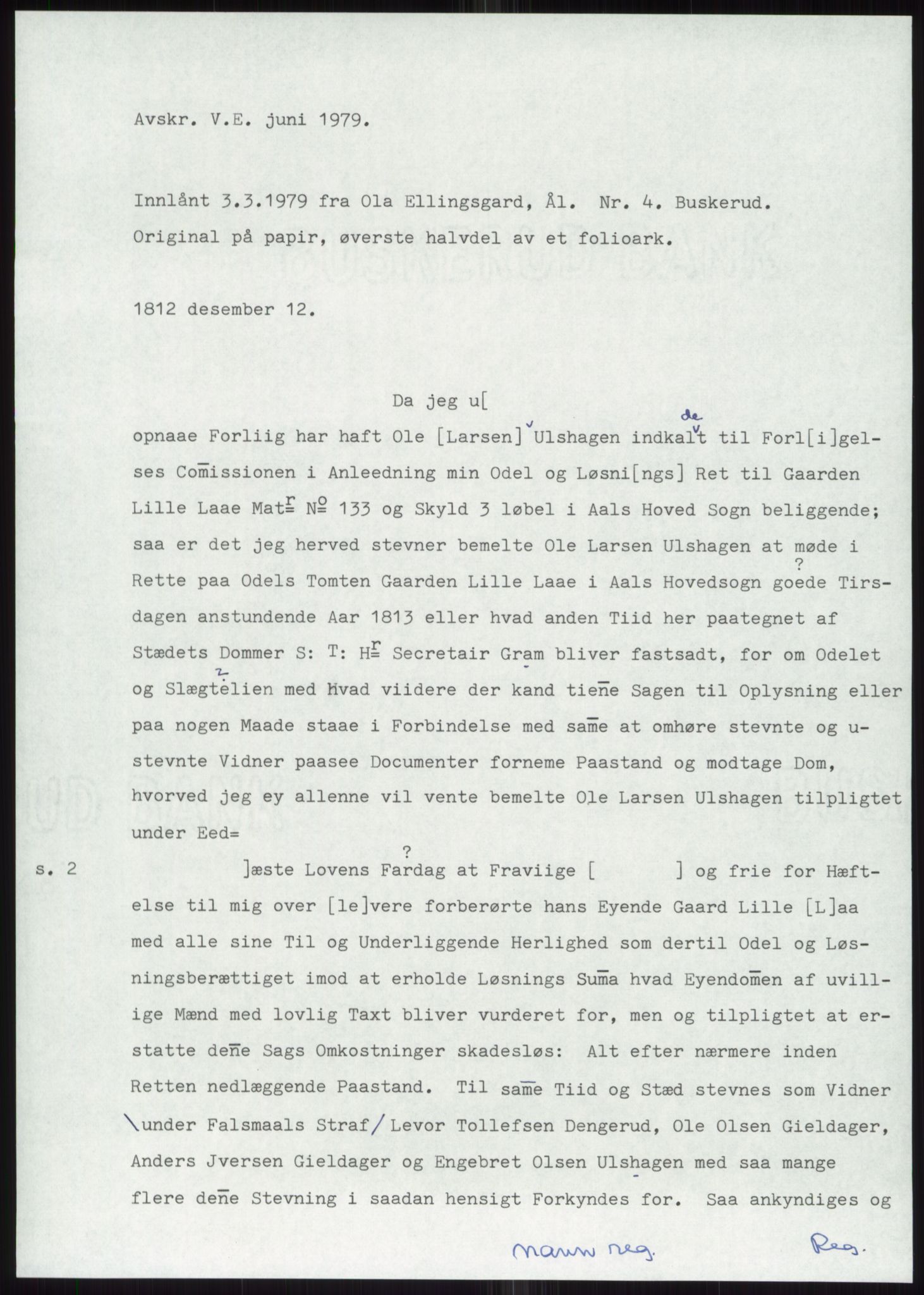 Samlinger til kildeutgivelse, Diplomavskriftsamlingen, AV/RA-EA-4053/H/Ha, p. 1734