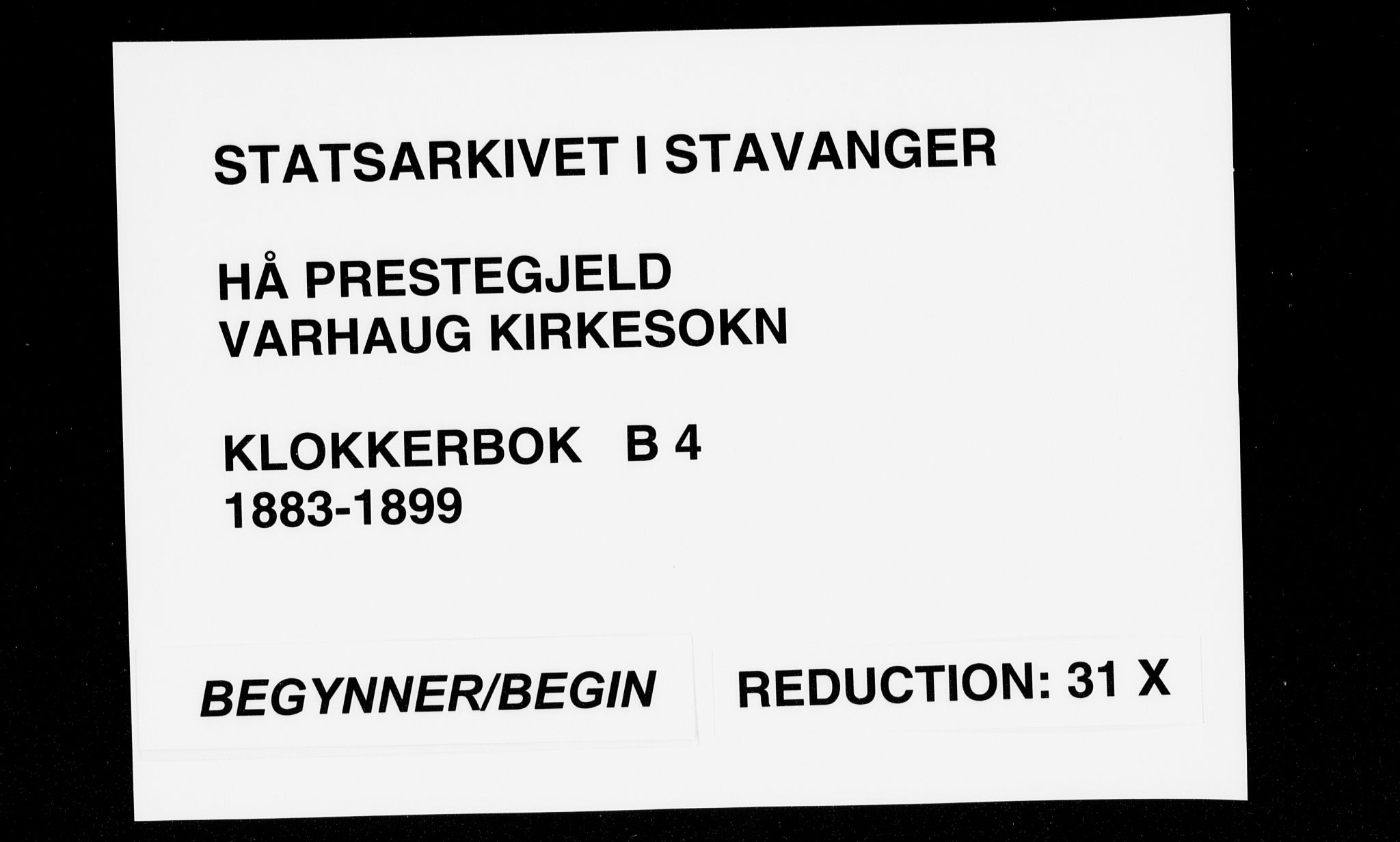 Hå sokneprestkontor, SAST/A-101801/001/30BB/L0004: Parish register (copy) no. B 4, 1883-1899
