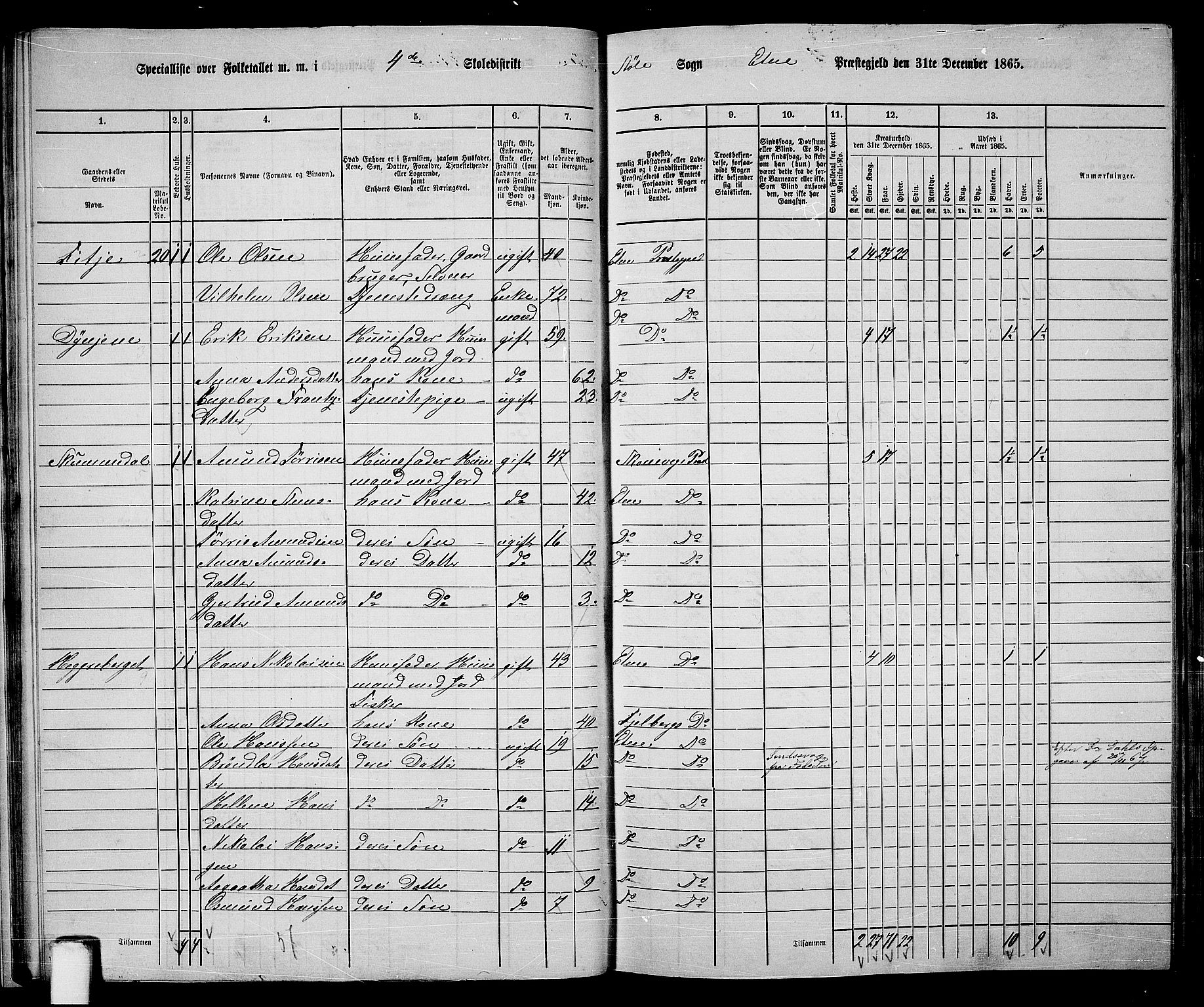 RA, 1865 census for Etne, 1865, p. 28