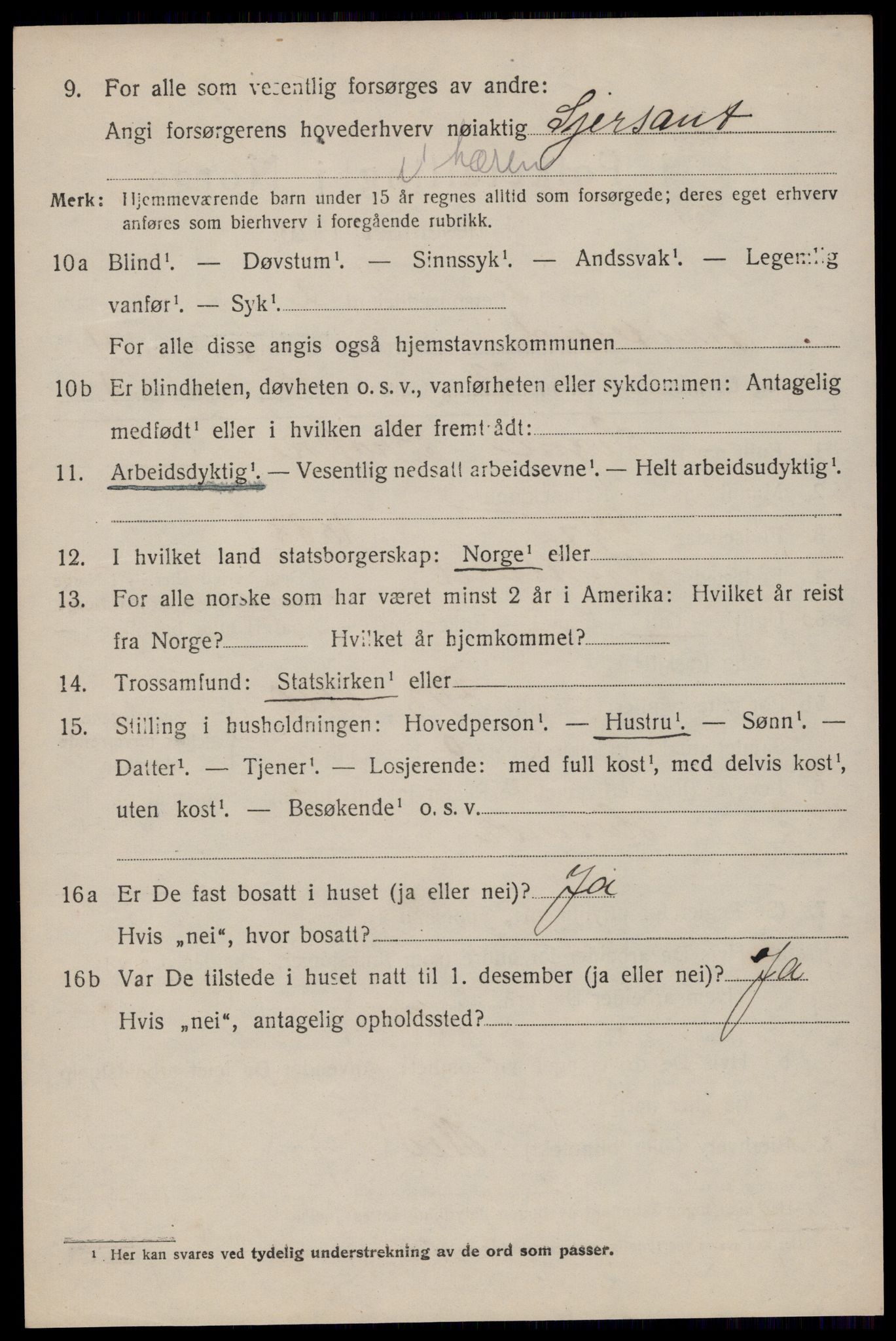 SAKO, 1920 census for Kviteseid, 1920, p. 2826