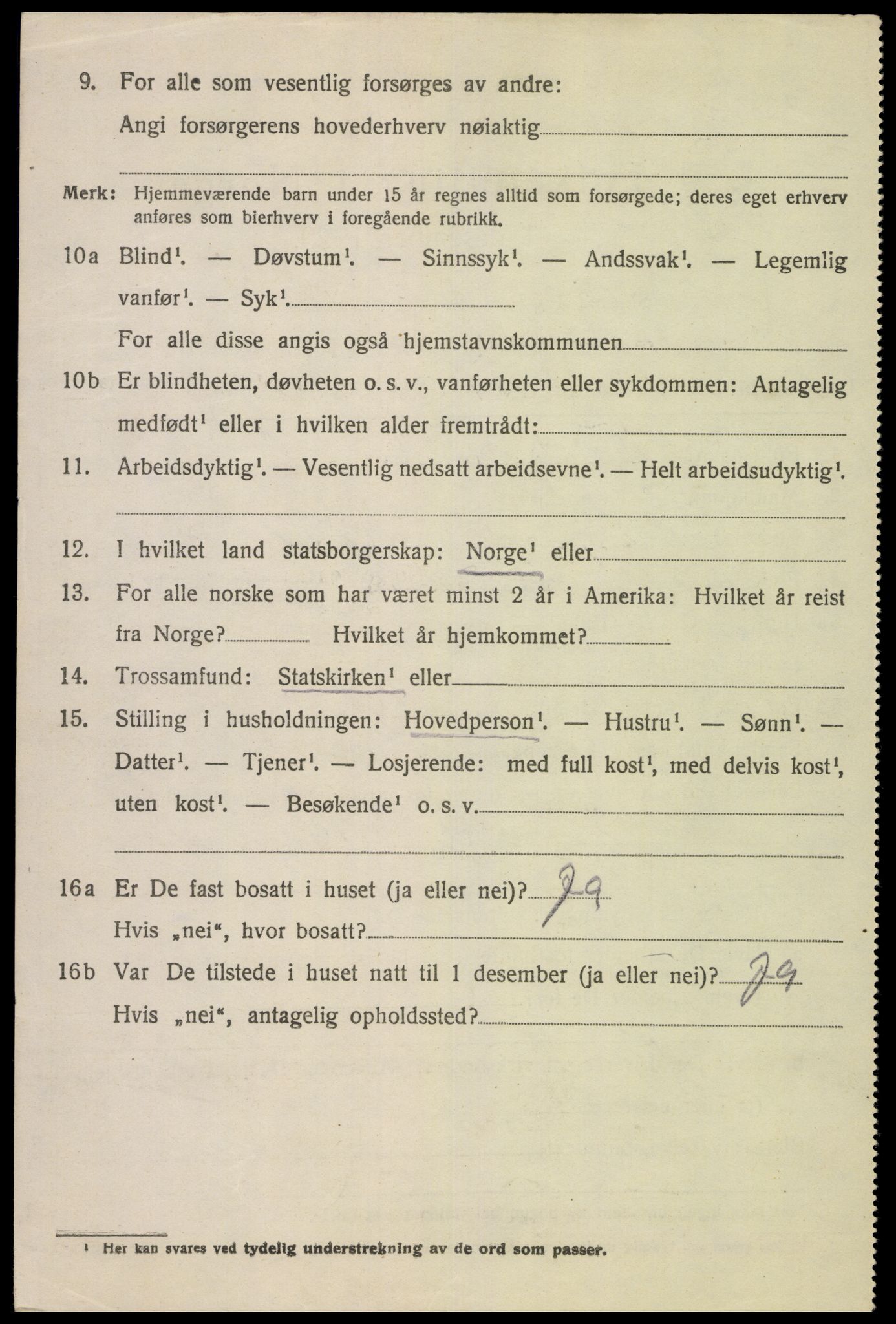 SAK, 1920 census for Kvinesdal, 1920, p. 3158