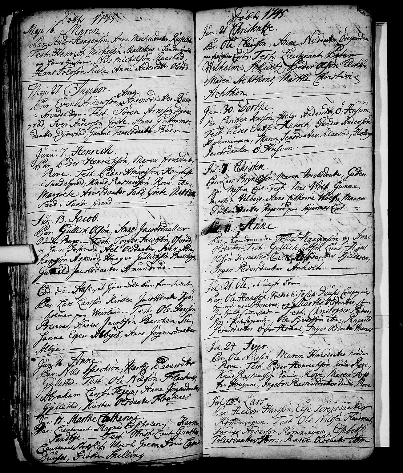 Stokke kirkebøker, SAKO/A-320/F/Fa/L0002: Parish register (official) no. I 2, 1732-1770, p. 38