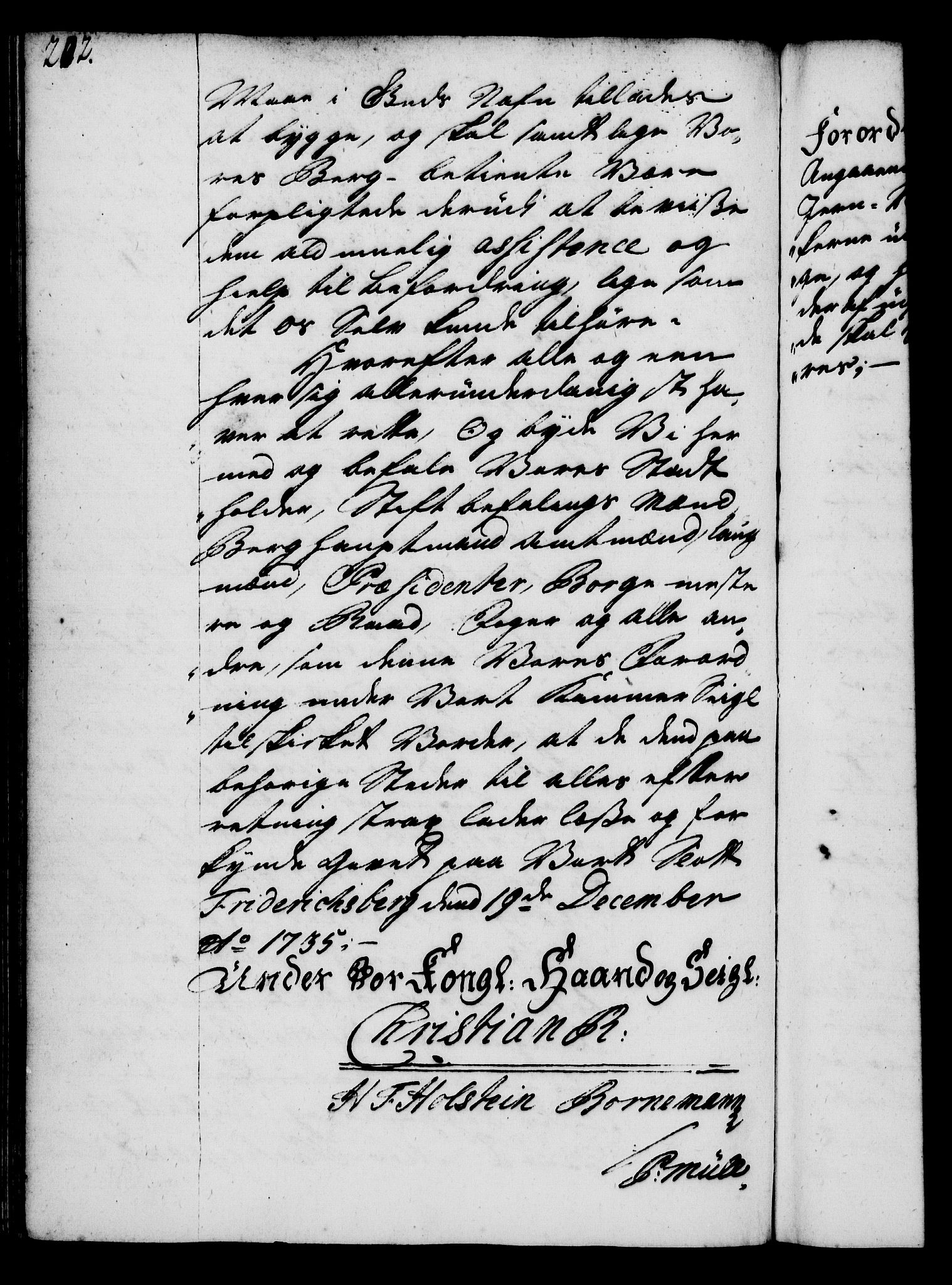 Rentekammeret, Kammerkanselliet, RA/EA-3111/G/Gg/Gga/L0004: Norsk ekspedisjonsprotokoll med register (merket RK 53.4), 1734-1741, p. 202