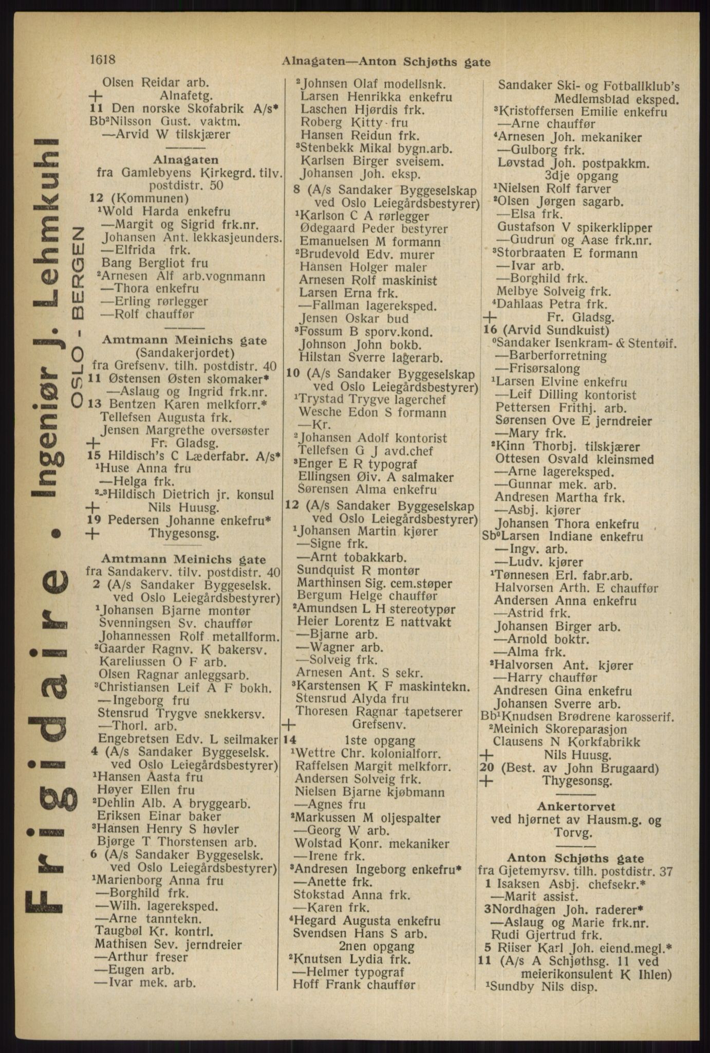 Kristiania/Oslo adressebok, PUBL/-, 1937, p. 1618