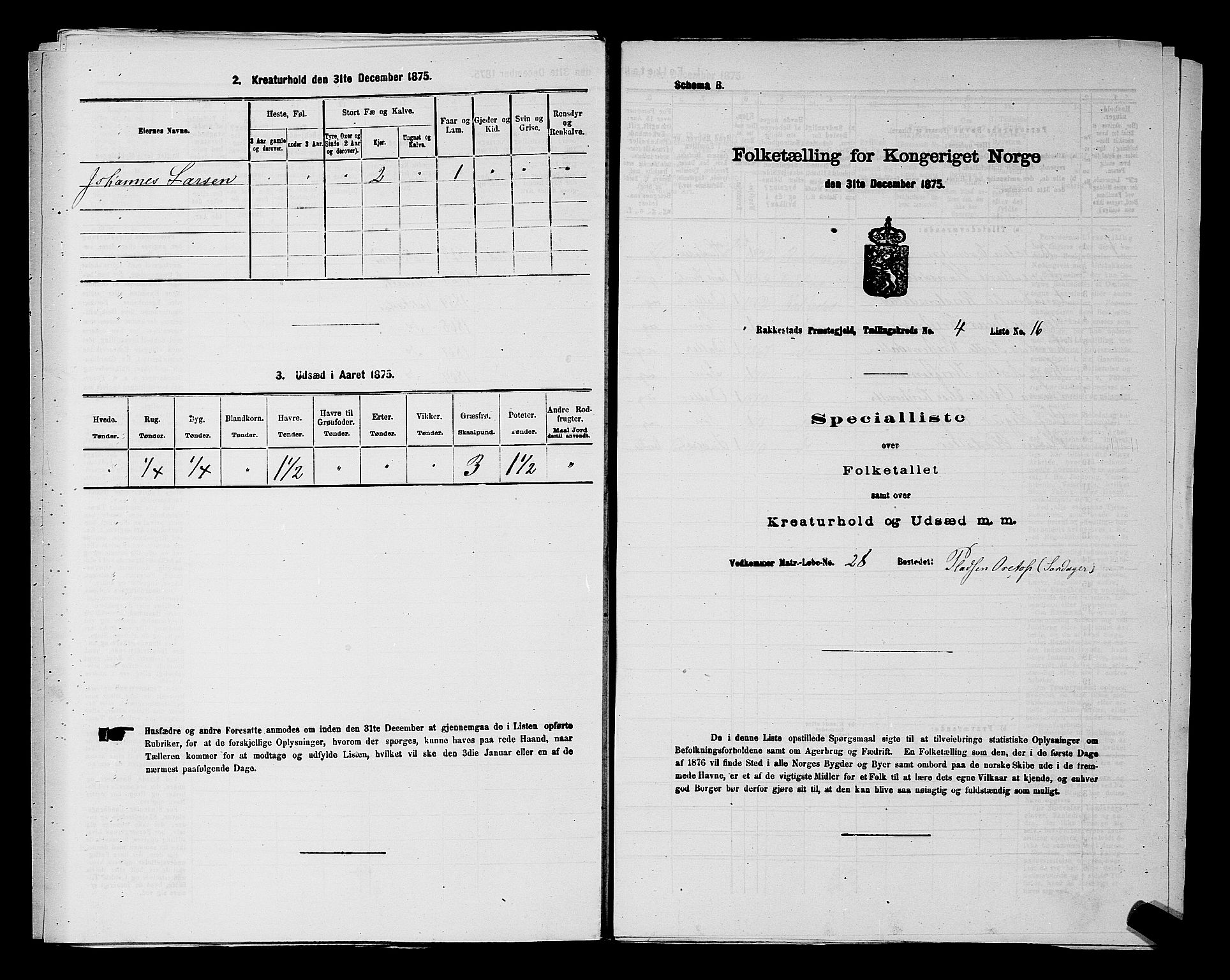 RA, 1875 census for 0128P Rakkestad, 1875, p. 586