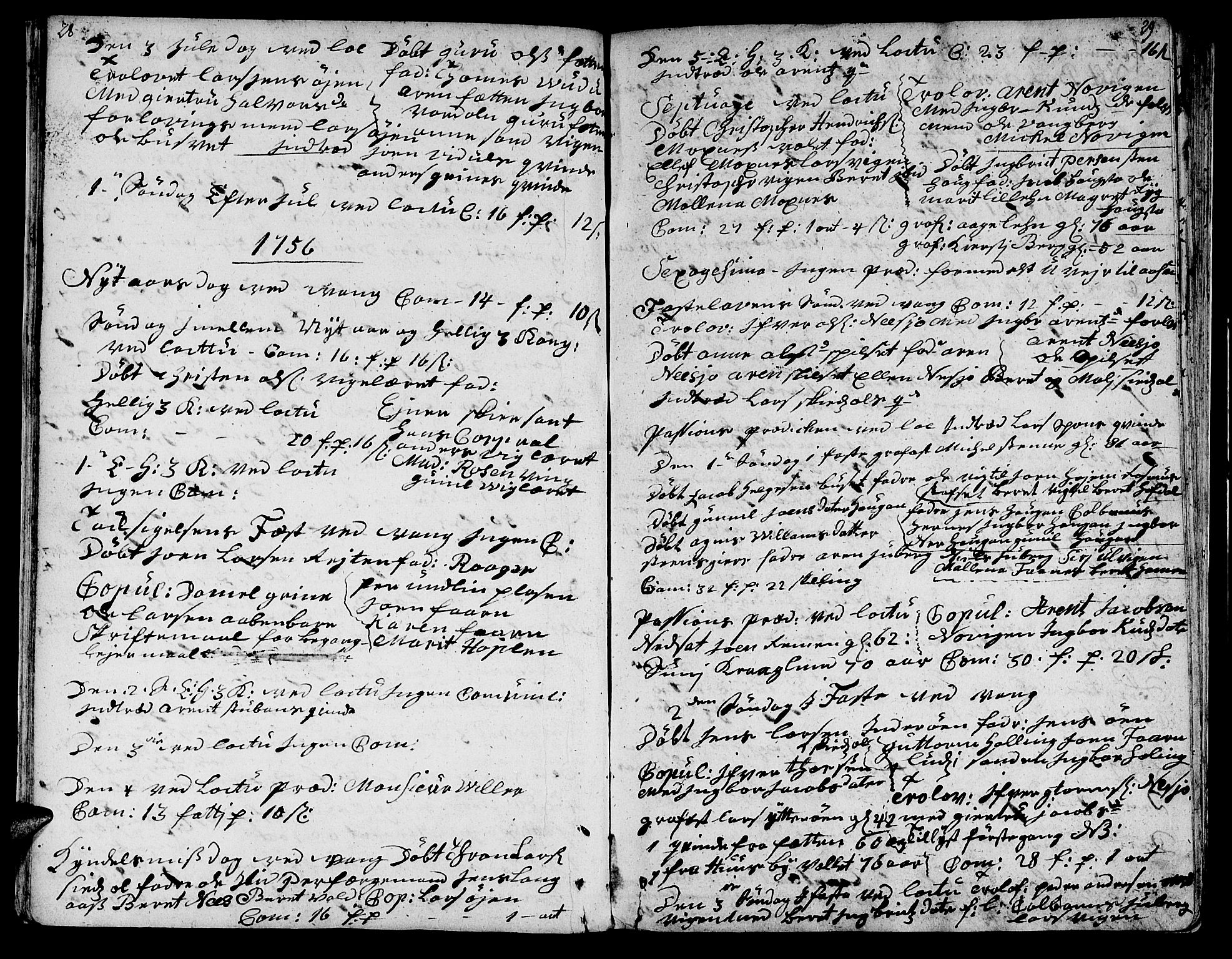 Ministerialprotokoller, klokkerbøker og fødselsregistre - Nord-Trøndelag, SAT/A-1458/713/L0109: Parish register (official) no. 713A01, 1750-1778, p. 28-29