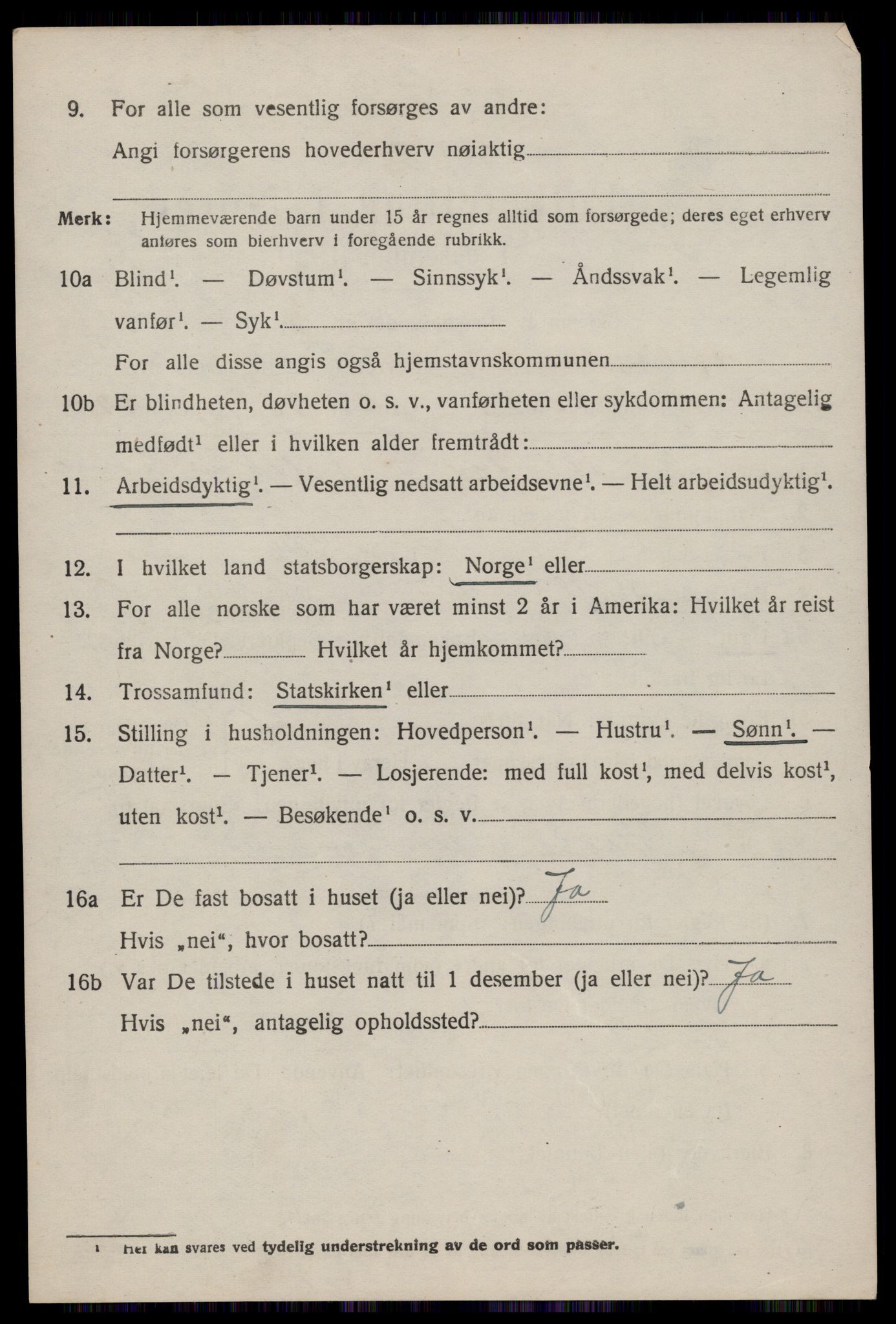 SAST, 1920 census for Hjelmeland, 1920, p. 2260