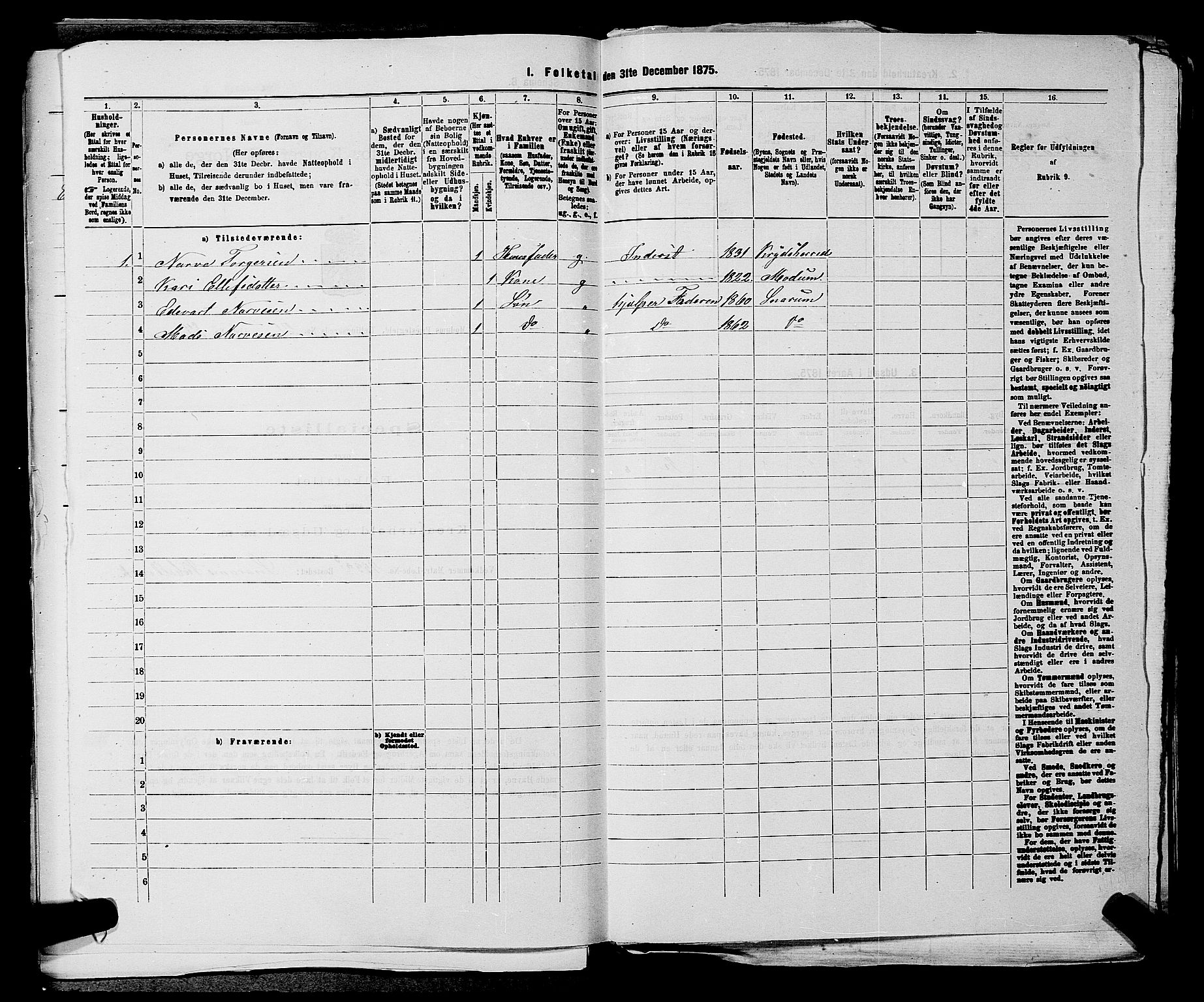 SAKO, 1875 census for 0623P Modum, 1875, p. 2661