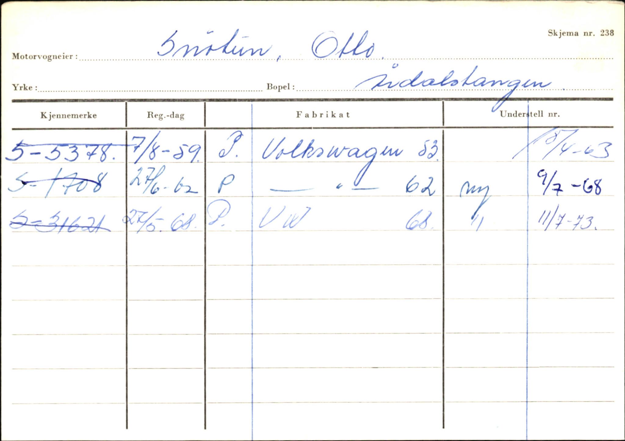 Statens vegvesen, Sogn og Fjordane vegkontor, AV/SAB-A-5301/4/F/L0146: Registerkort Årdal R-Å samt diverse kort, 1945-1975, p. 484