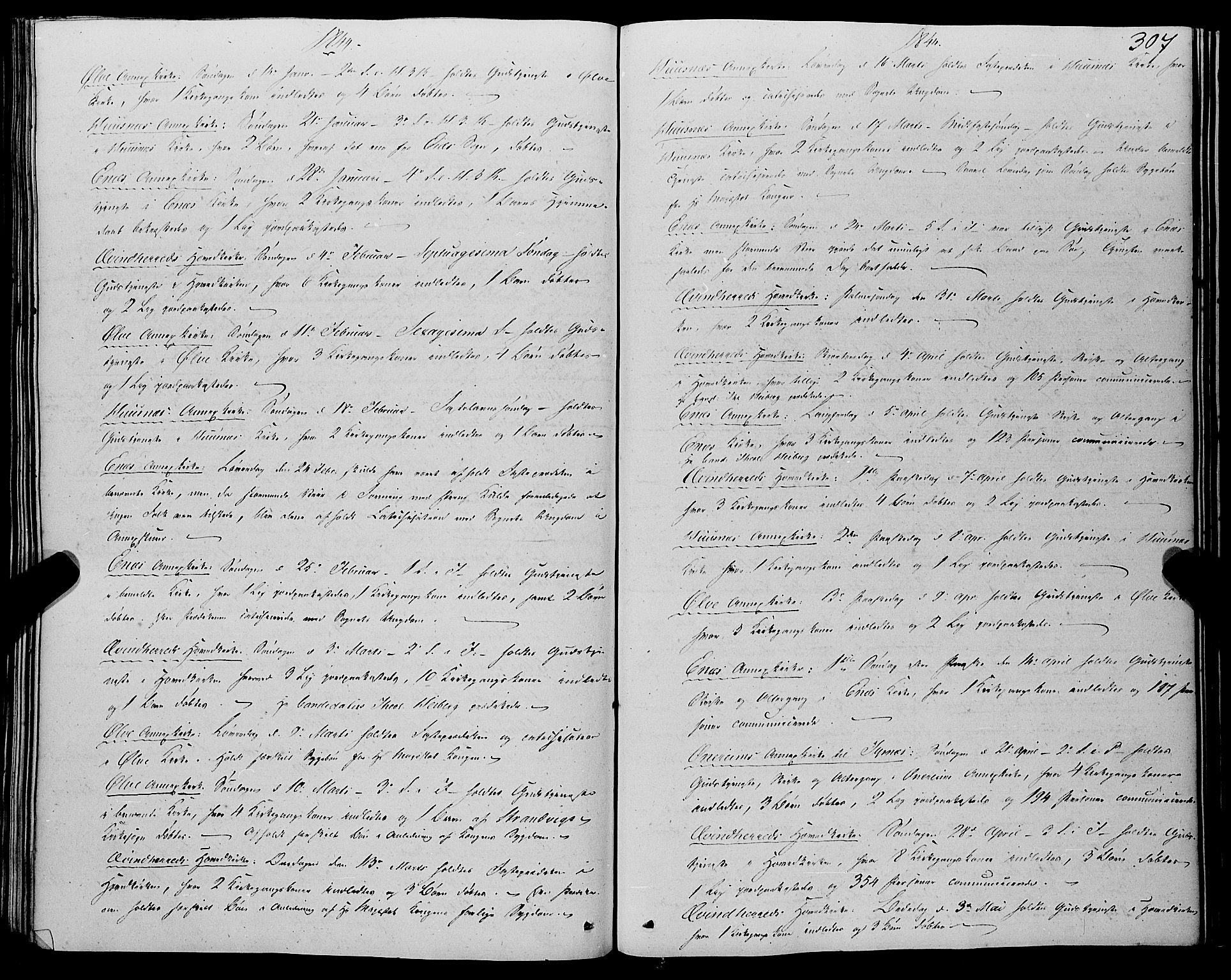 Kvinnherad sokneprestembete, SAB/A-76401/H/Haa: Parish register (official) no. A 7, 1843-1853, p. 307
