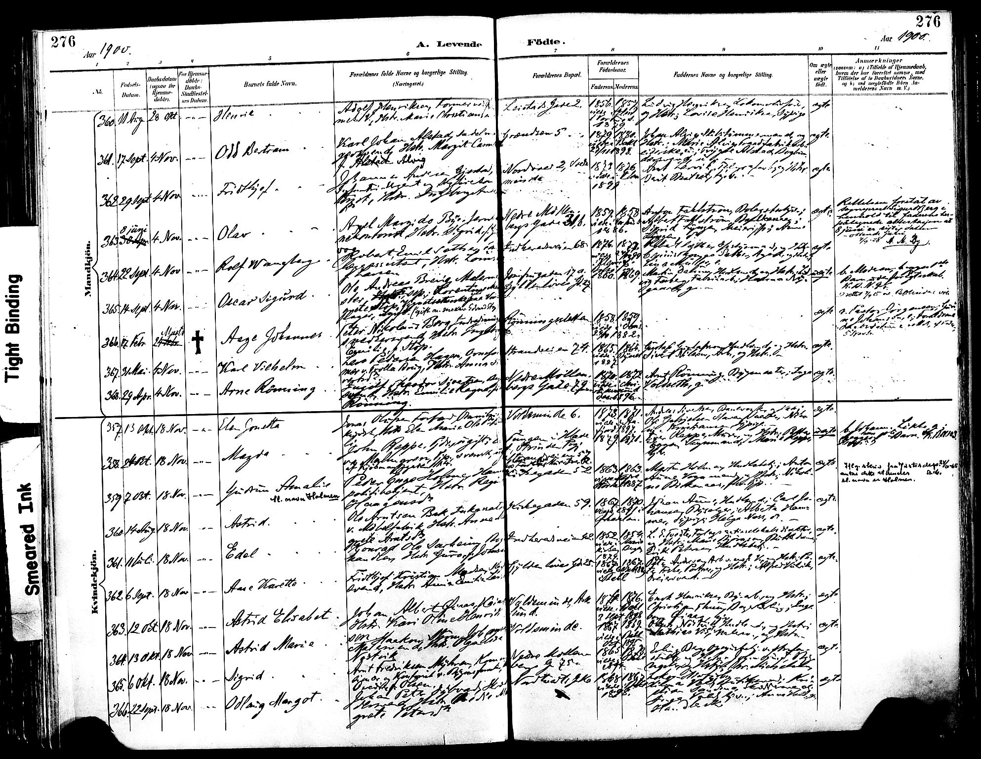 Ministerialprotokoller, klokkerbøker og fødselsregistre - Sør-Trøndelag, SAT/A-1456/604/L0197: Parish register (official) no. 604A18, 1893-1900, p. 276