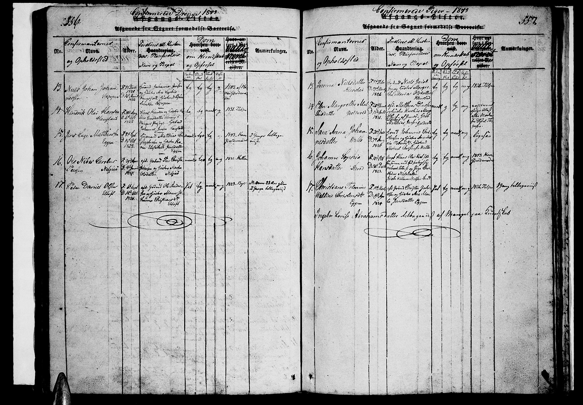 Ministerialprotokoller, klokkerbøker og fødselsregistre - Nordland, AV/SAT-A-1459/880/L1130: Parish register (official) no. 880A04, 1821-1843, p. 556-557