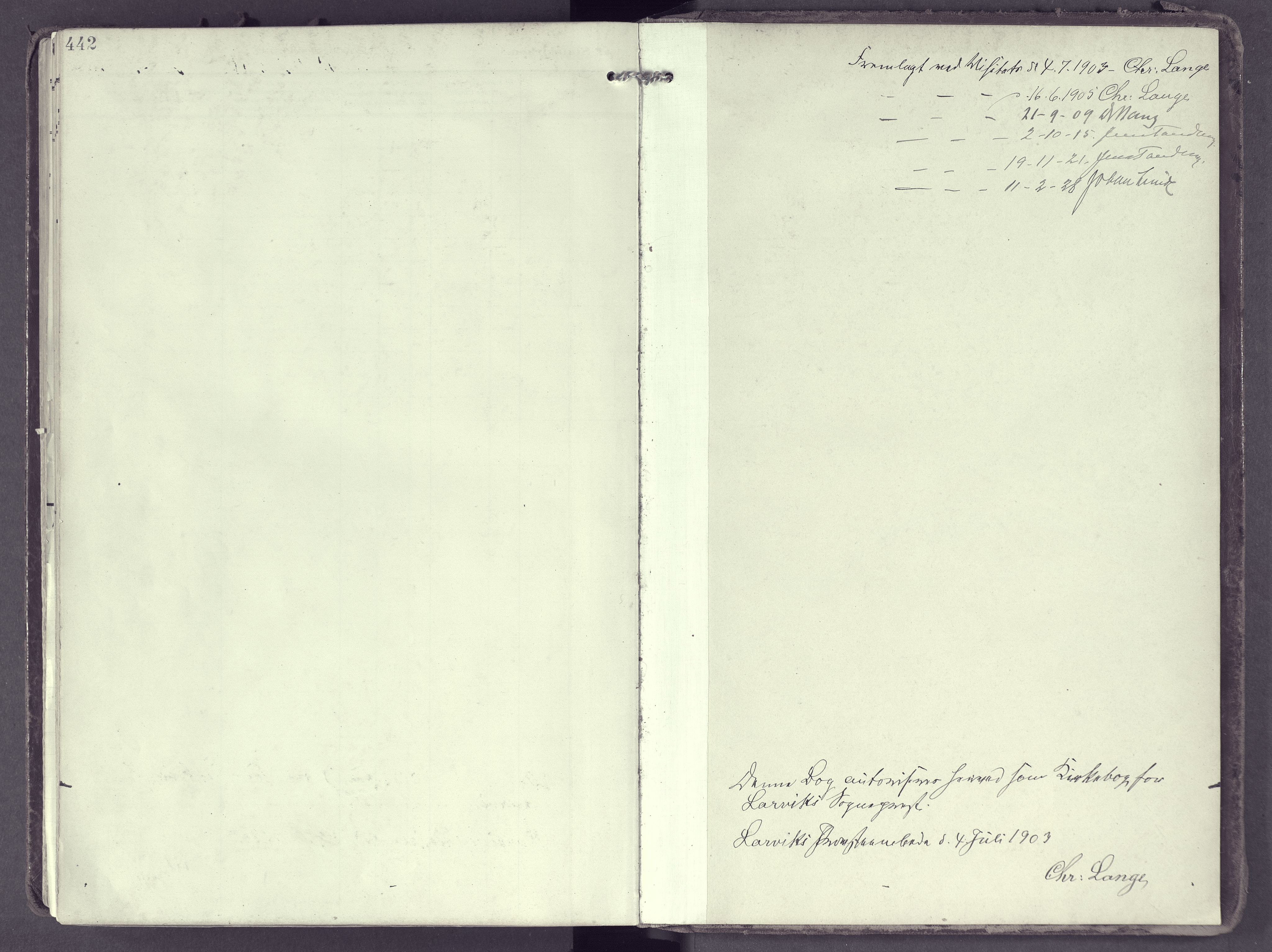 Larvik kirkebøker, SAKO/A-352/F/Fb/L0005: Parish register (official) no. II 5, 1903-1925