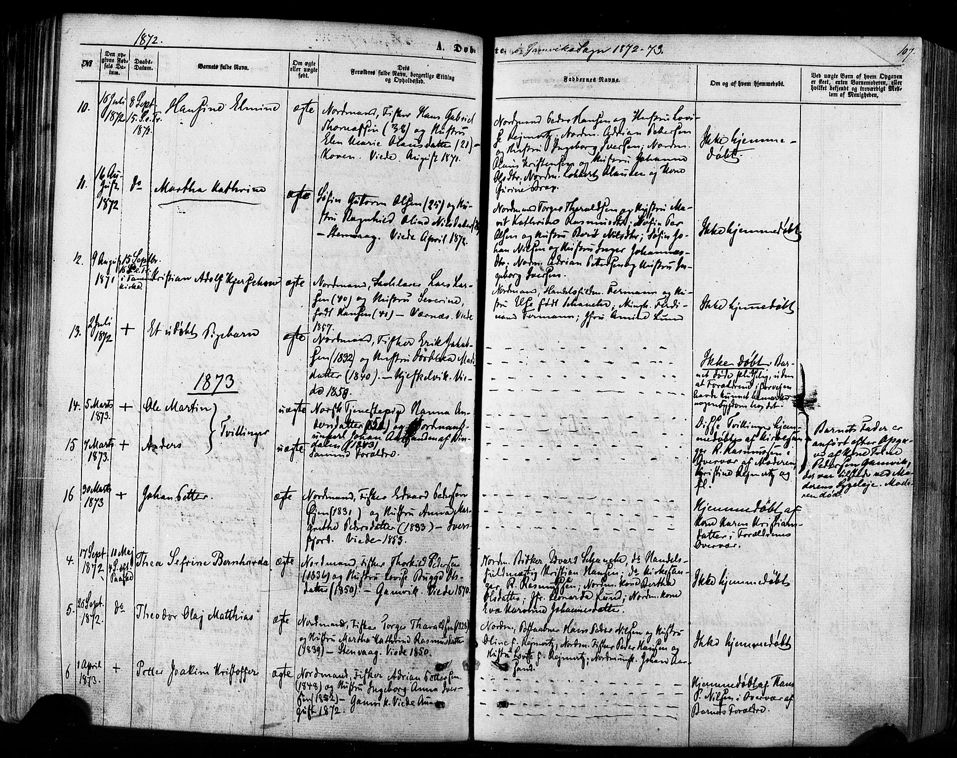 Tana sokneprestkontor, SATØ/S-1334/H/Ha/L0002kirke: Parish register (official) no. 2 /2, 1862-1877, p. 107